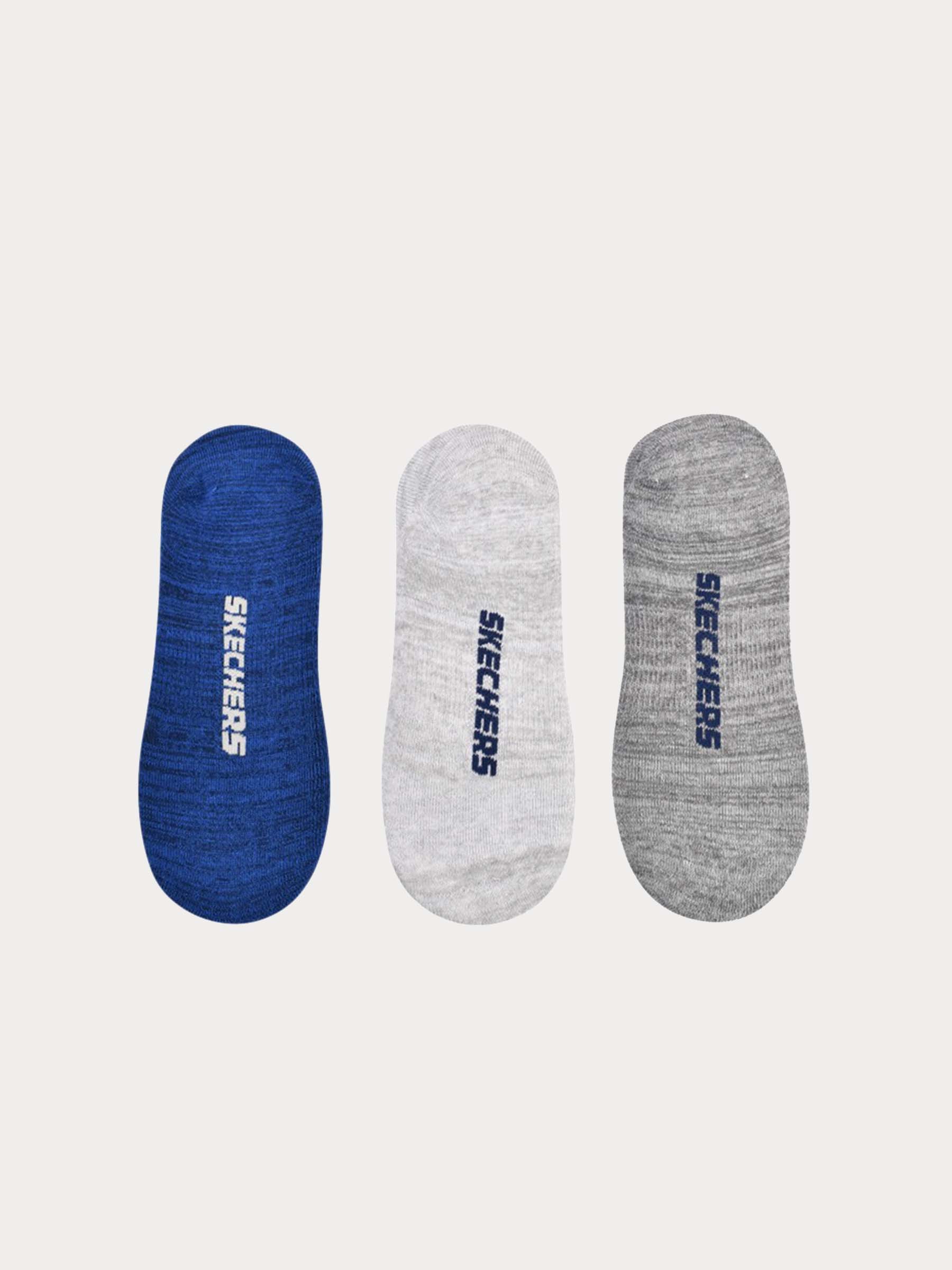Skechers Men 3 Pack Men 1/2 Terry Super No Show Socks