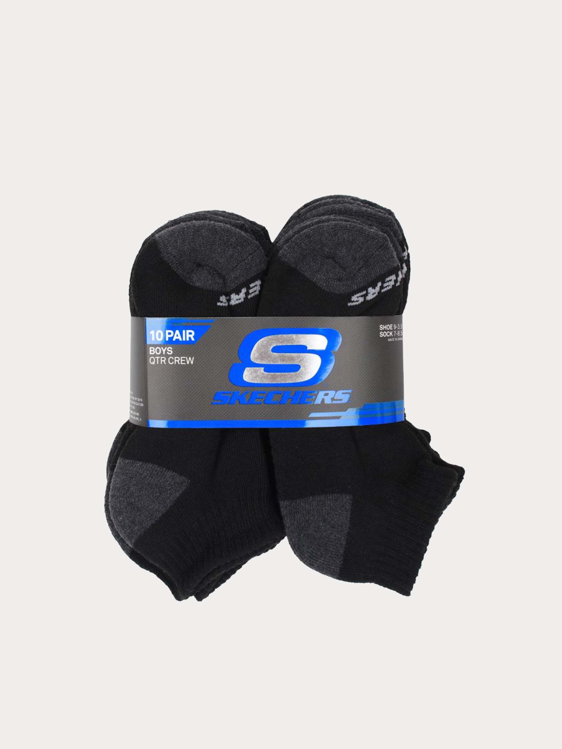 Skechers Boys 10 Pack 1/2 Terry Qtr Crew Socks