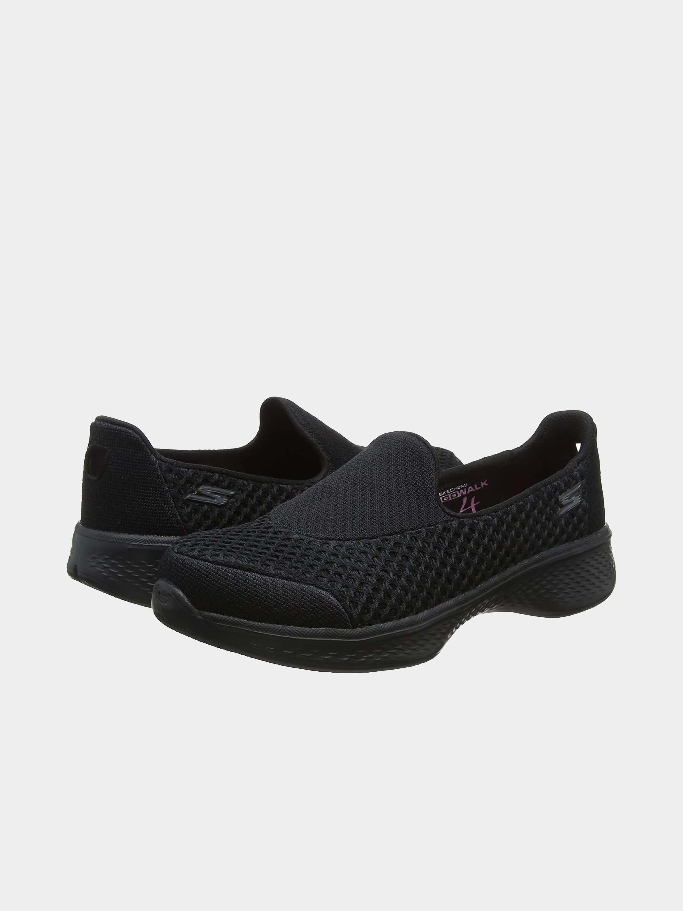 Skechers Girls Go Walk 4 - Kindle Slip On Shoes #color_Black