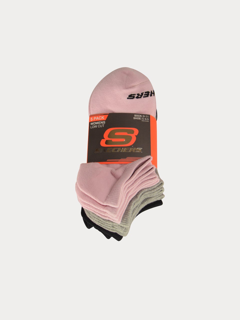Skechers Women 5 Pack Non Terry Low Cut Shipper Socks