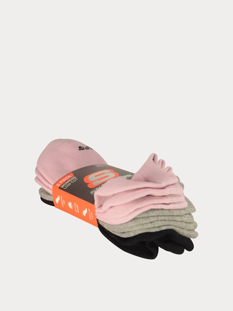 Skechers Women 5 Pack Non Terry Low Cut Shipper Socks