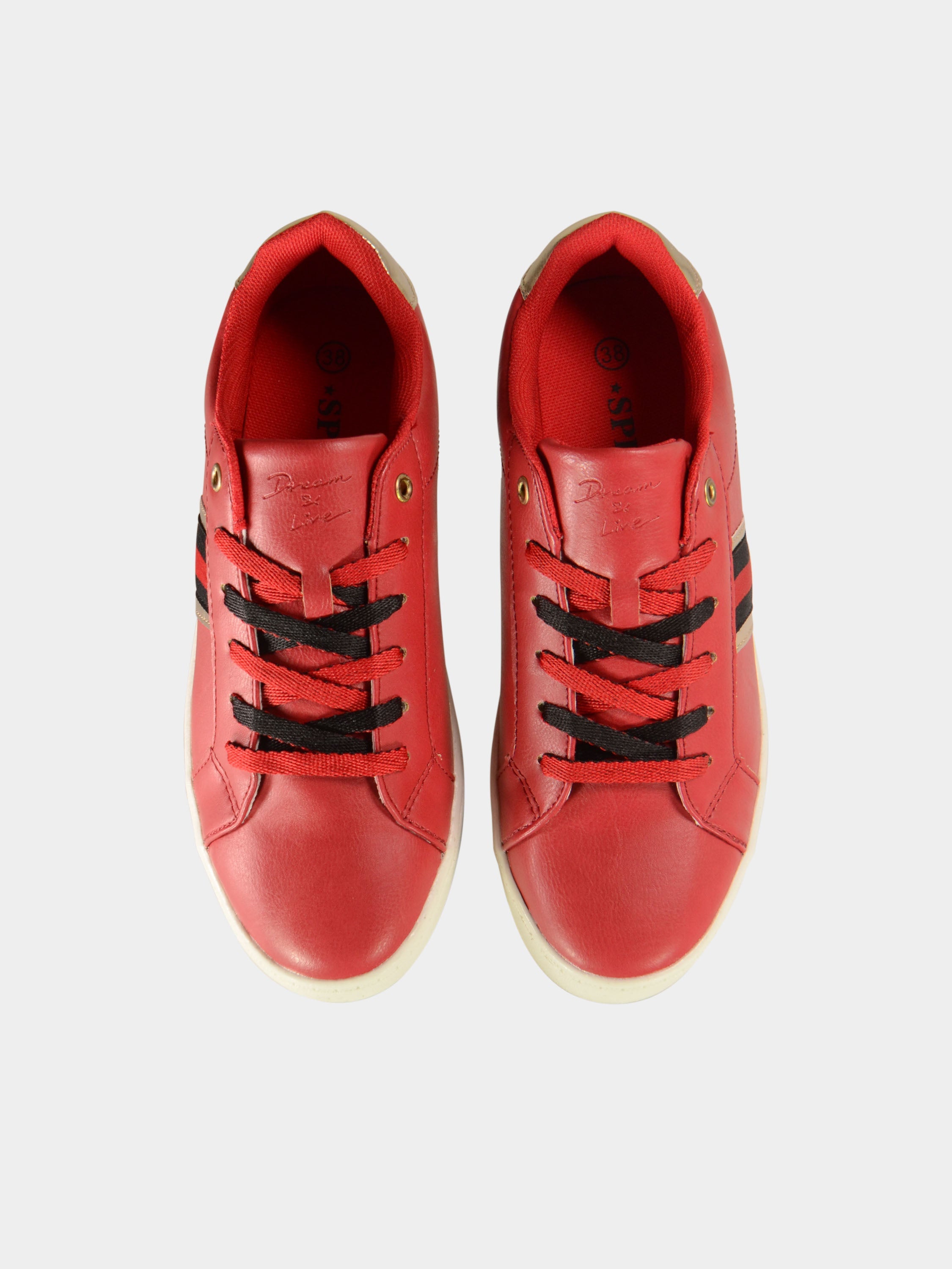 Sprox Women Lace Up Sneakers #color_Red