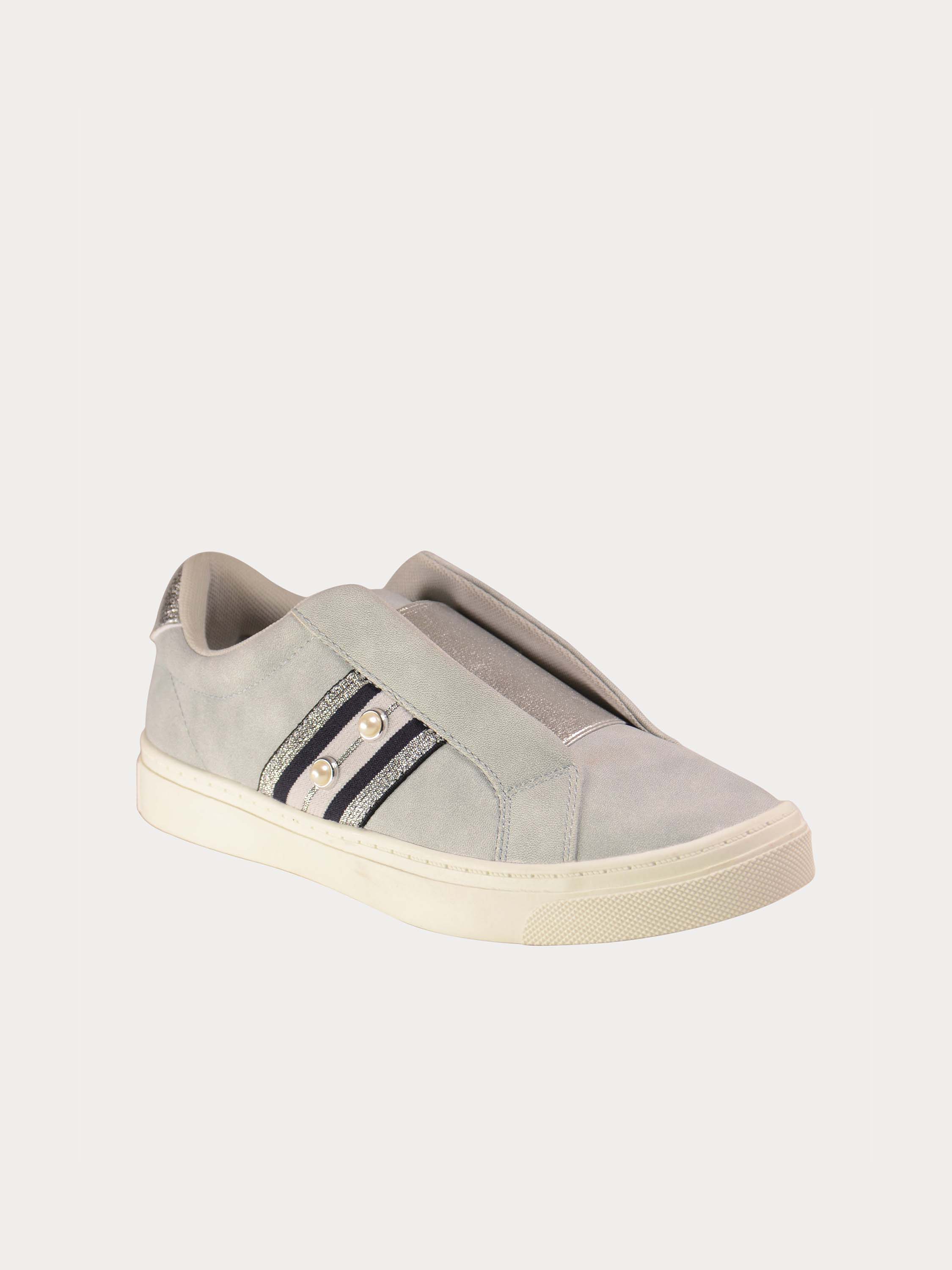 Sprox Women Slip on Shoes in Gray Leather #color_Gray