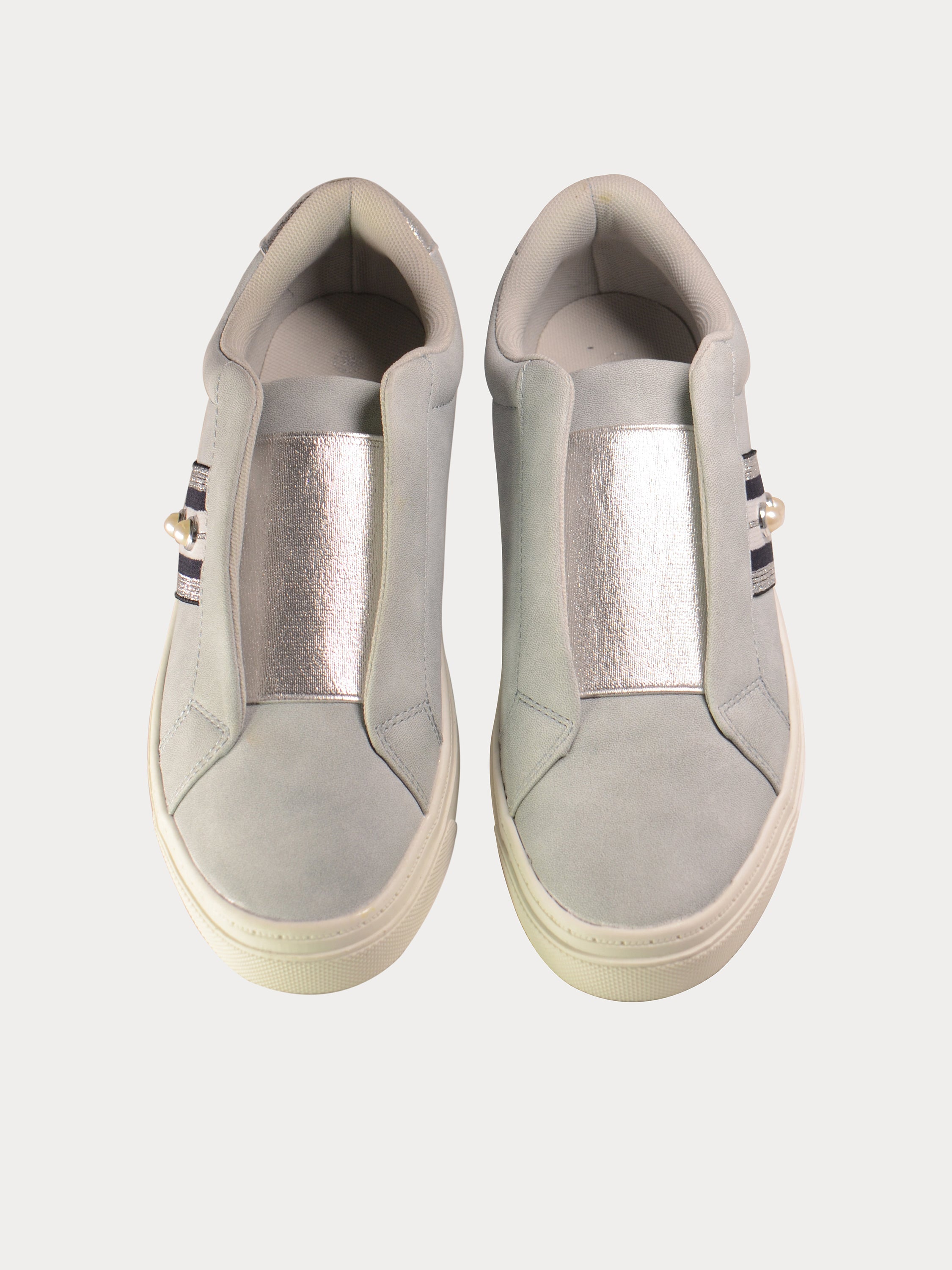 Sprox Women Slip on Shoes in Gray Leather #color_Gray