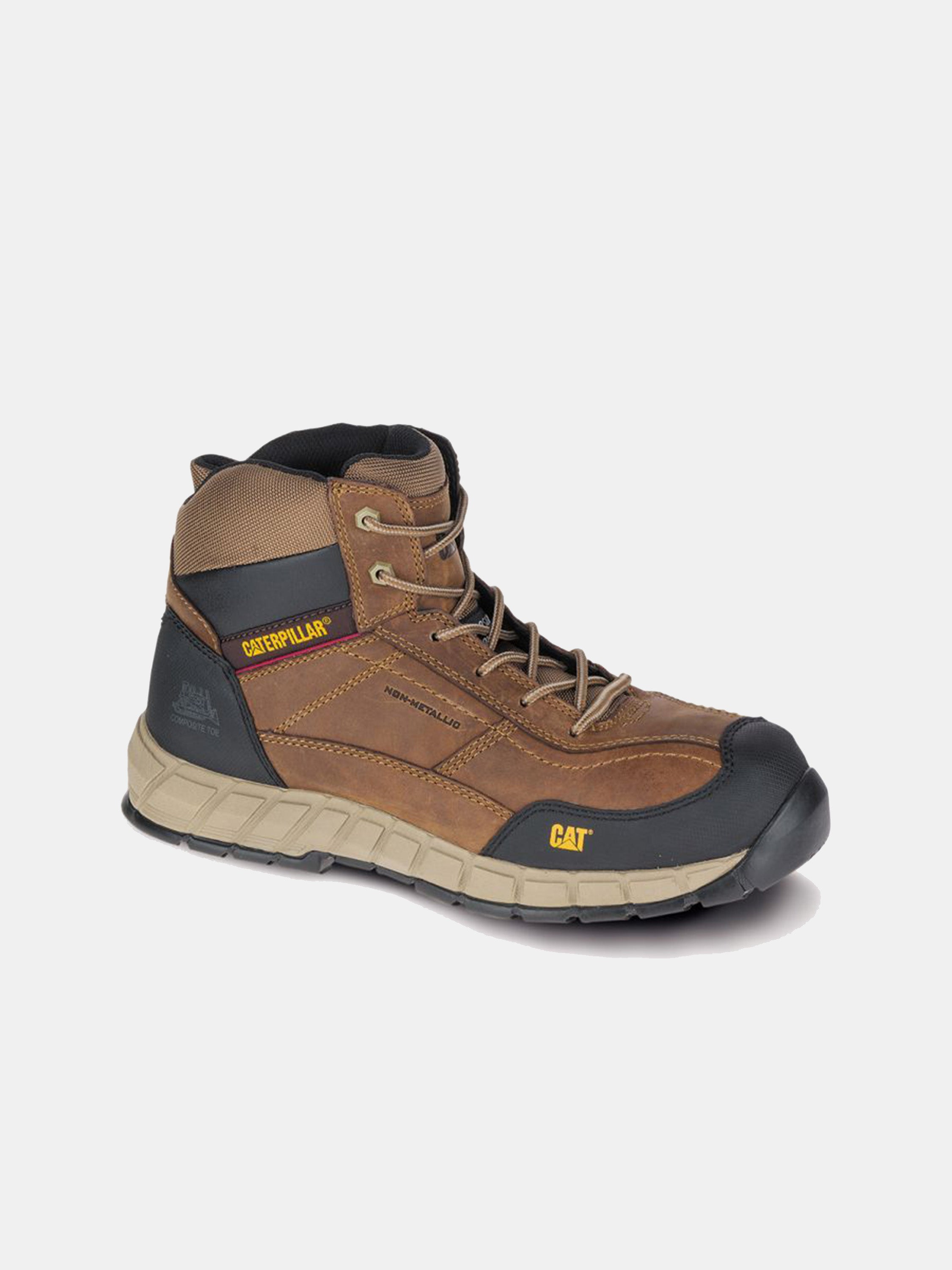 Caterpillar Men's Streamline Mid Leather Composite-Toe Work Boot #color_Beige