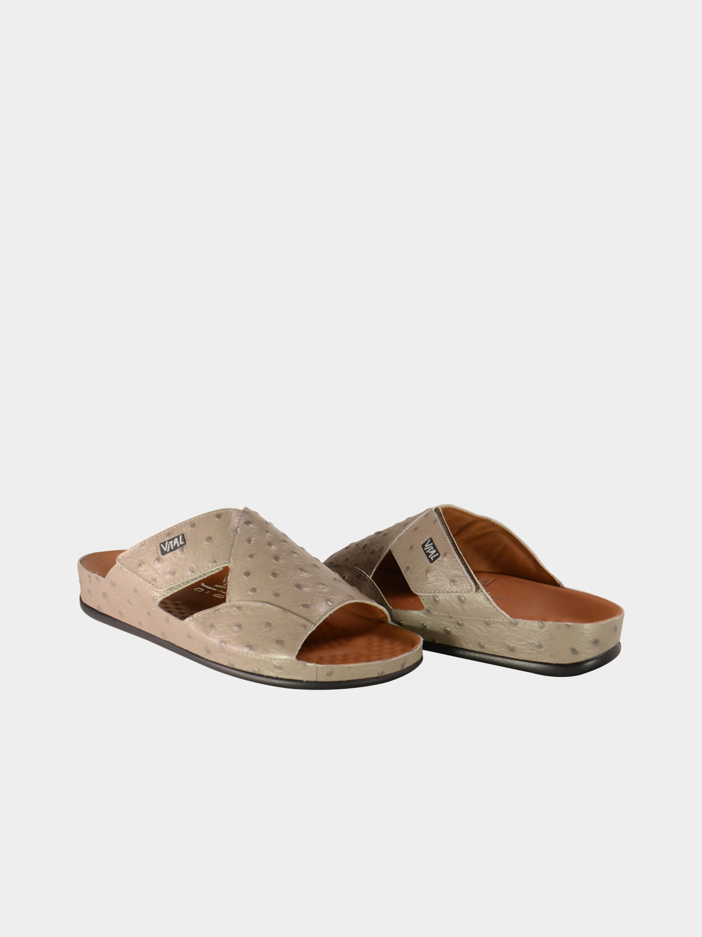 Vital Men's Pattern Leather Sandals #color_Gray
