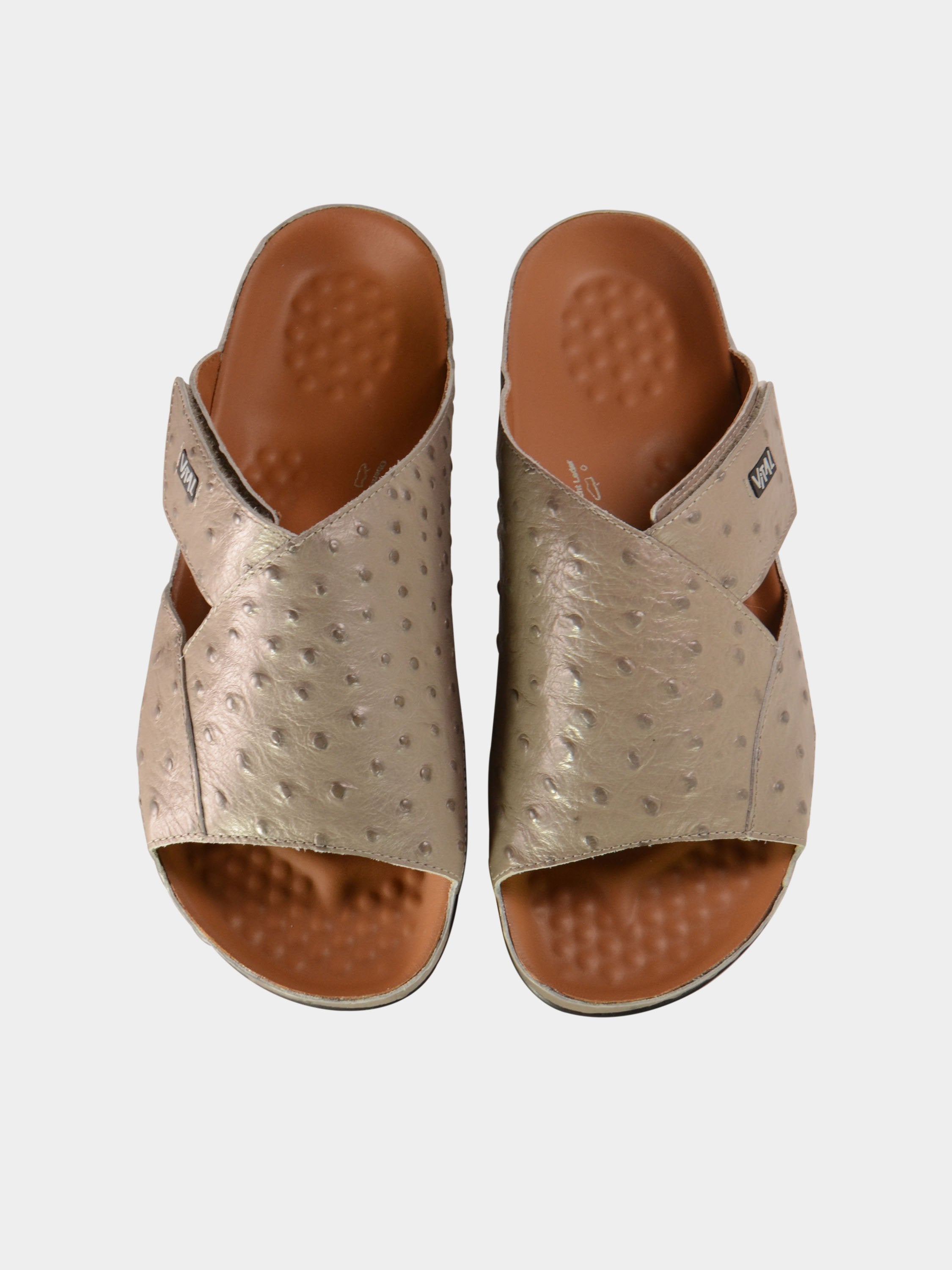 Vital Men's Pattern Leather Sandals #color_Gray