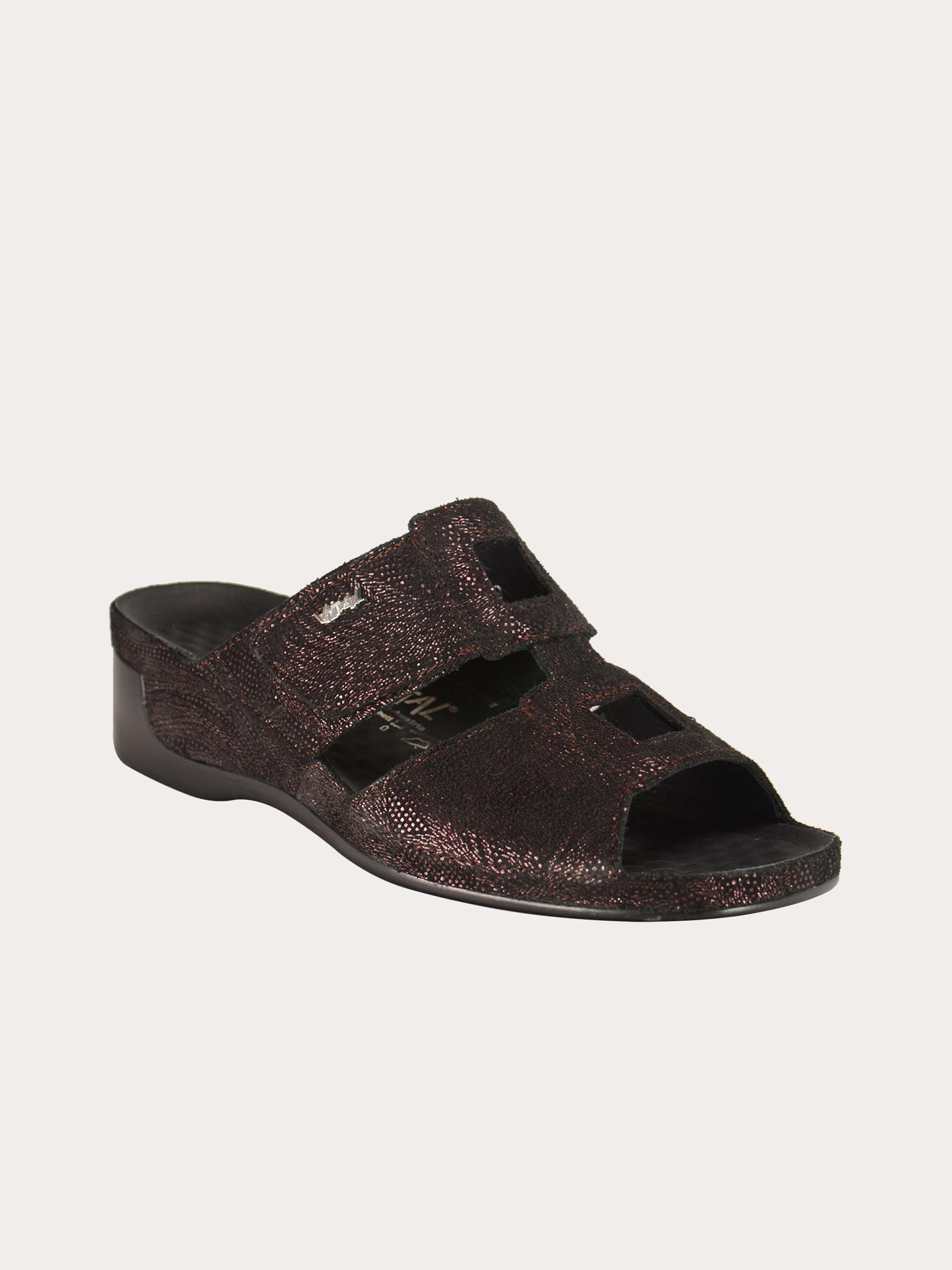 Vital Paisley Detailed Slider Sandals #color_Maroon