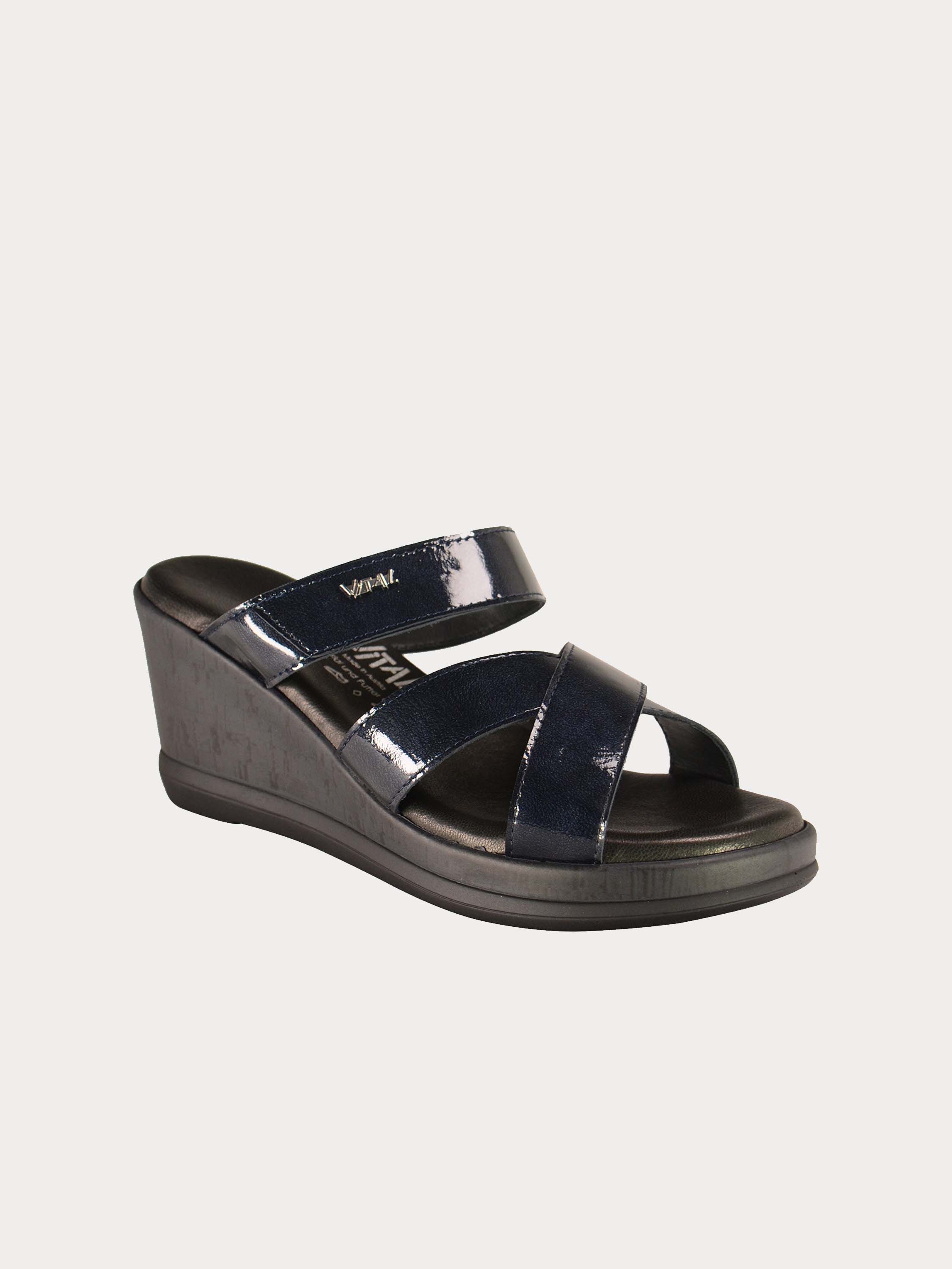Vital Thin Strap Wedge Leather Sandals #color_Blue