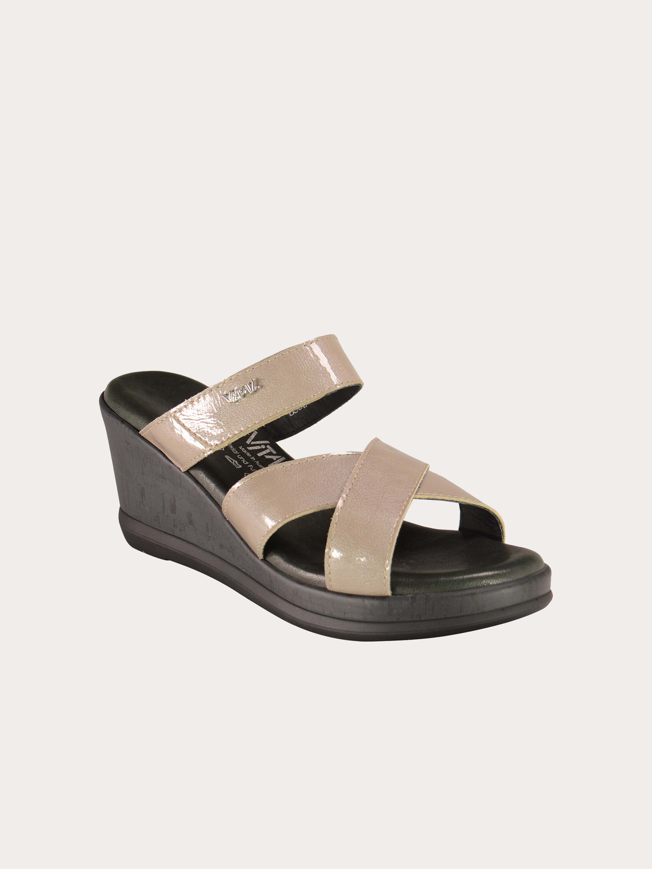 Vital Thin Strap Wedge Leather Sandals #color_Beige