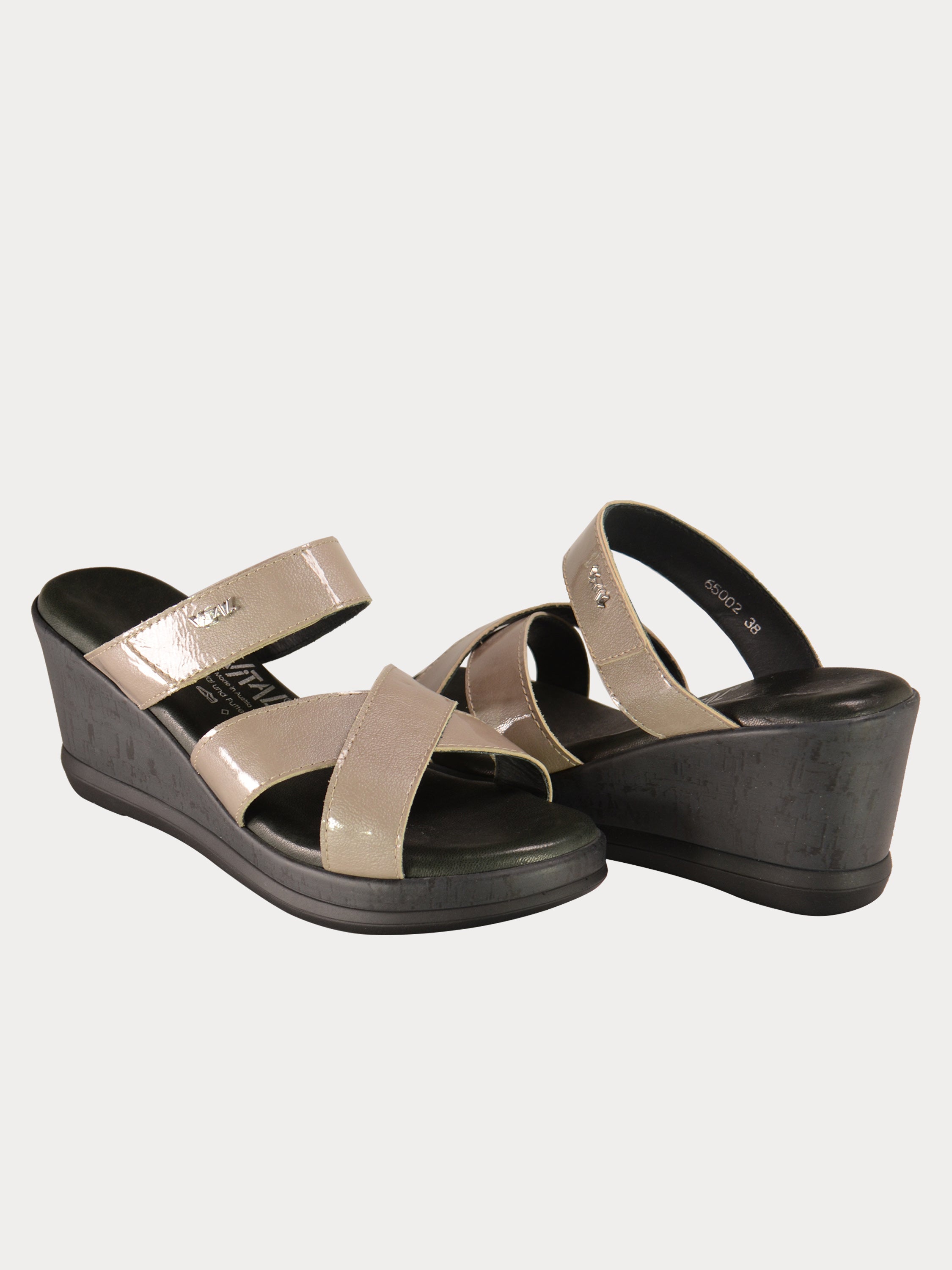 Vital Thin Strap Wedge Leather Sandals #color_Beige