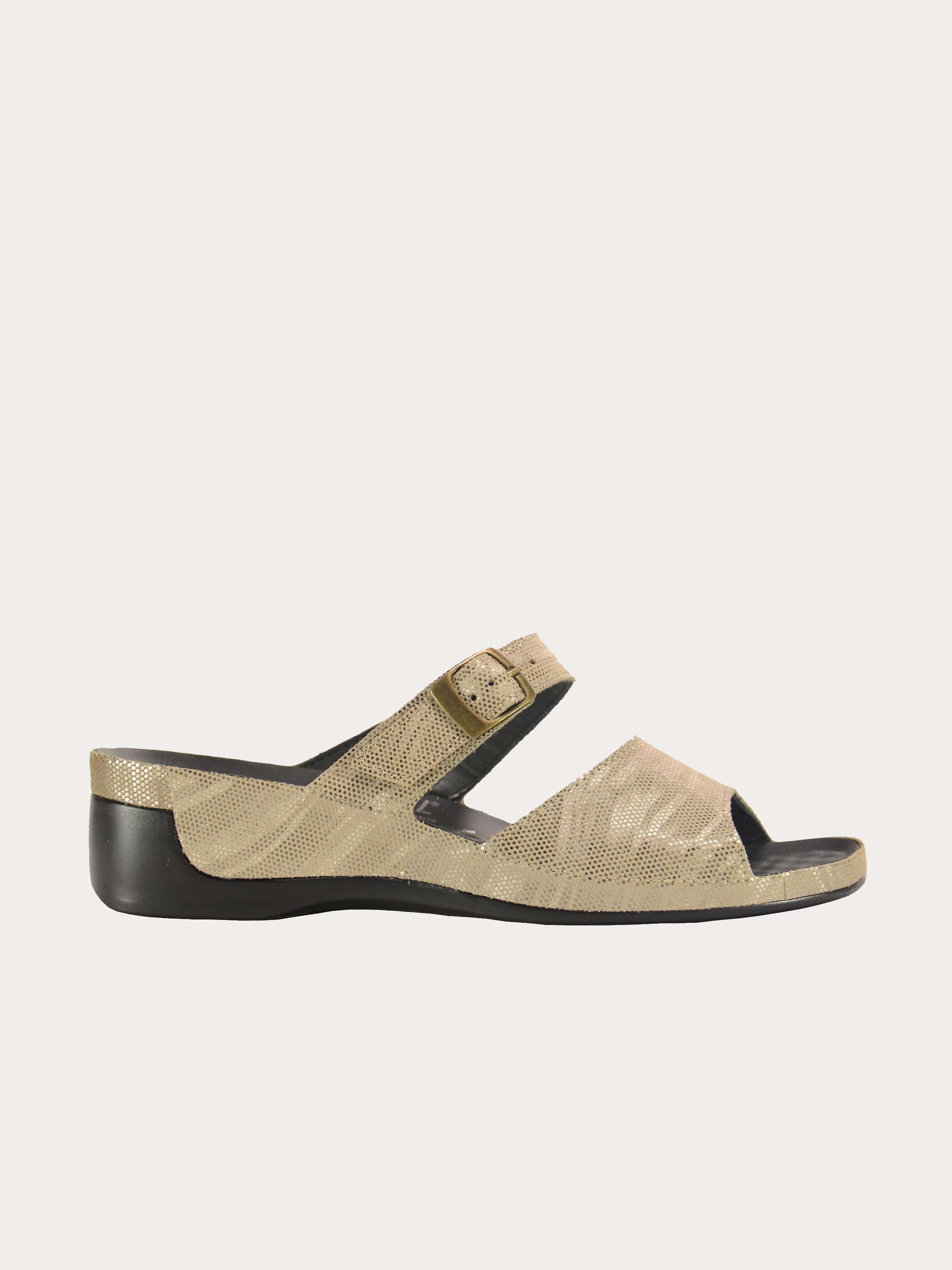 Vital Women's Cammo Slider Leather Sandals #color_Beige