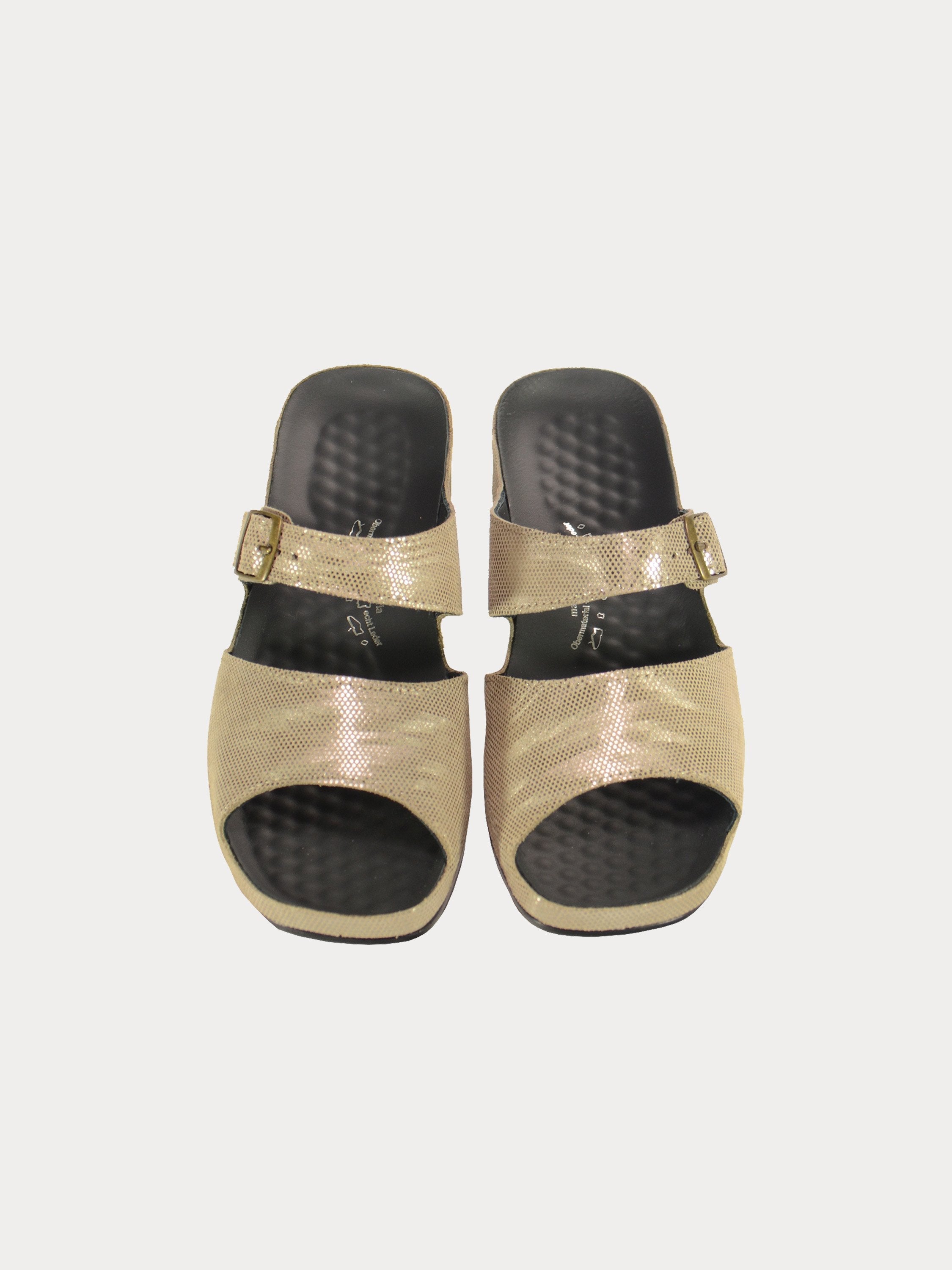 Vital Women's Cammo Slider Leather Sandals #color_Beige