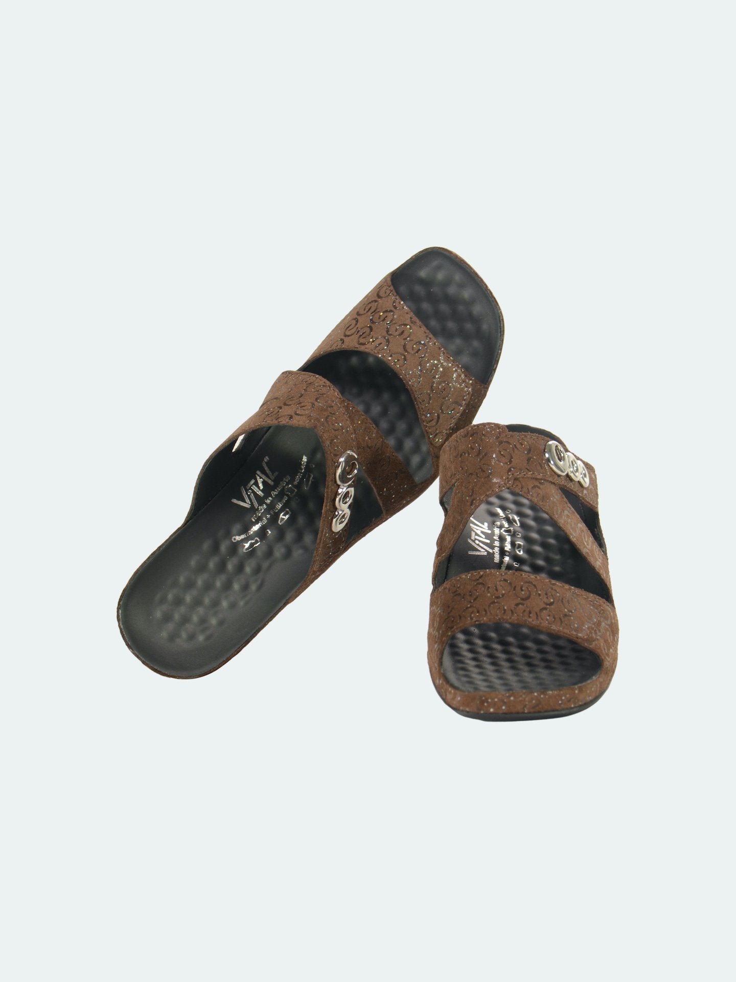 Vital Women's Heels Leather Sandals #color_Brown