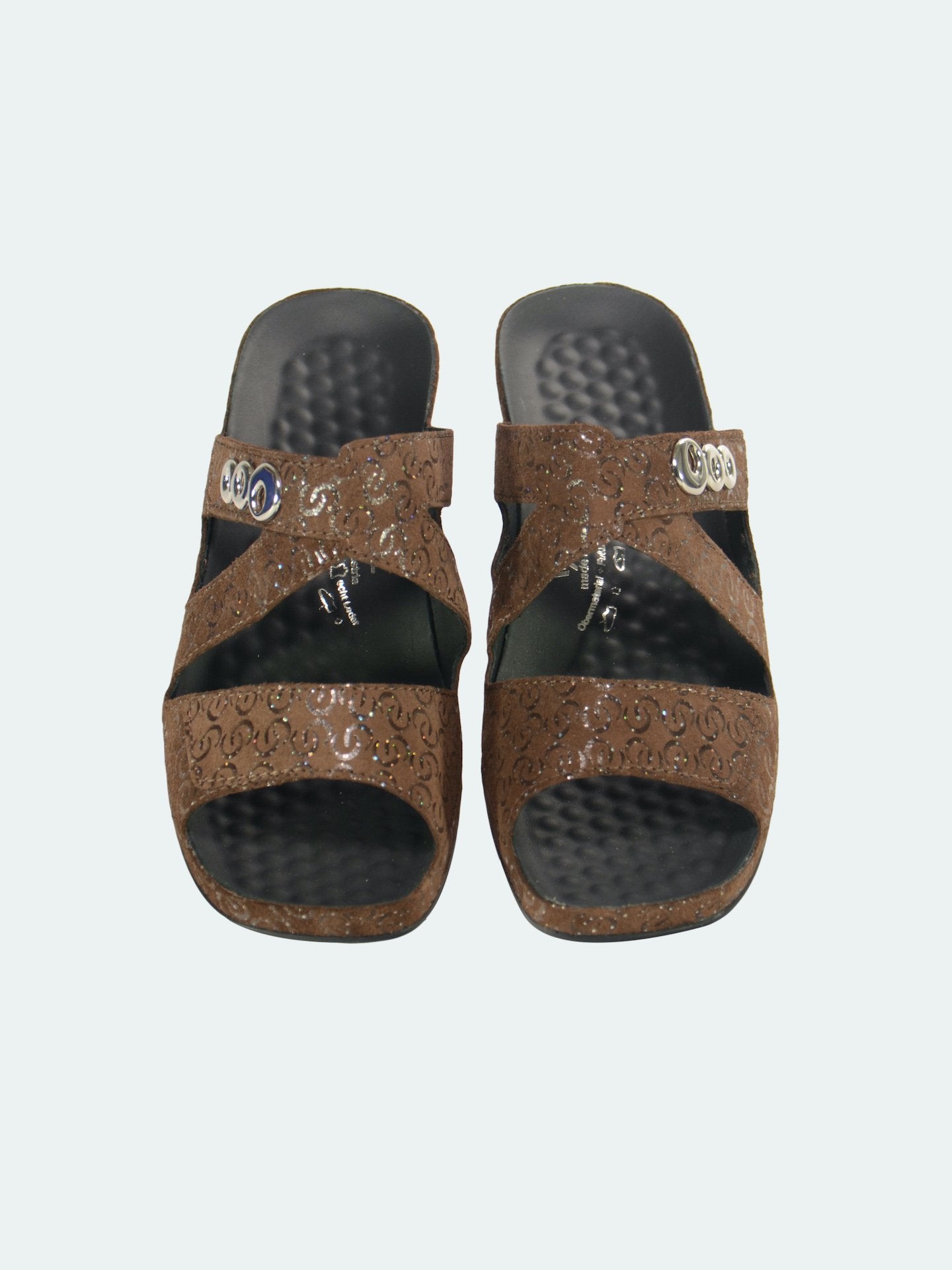 Vital Women's Heels Leather Sandals #color_Brown