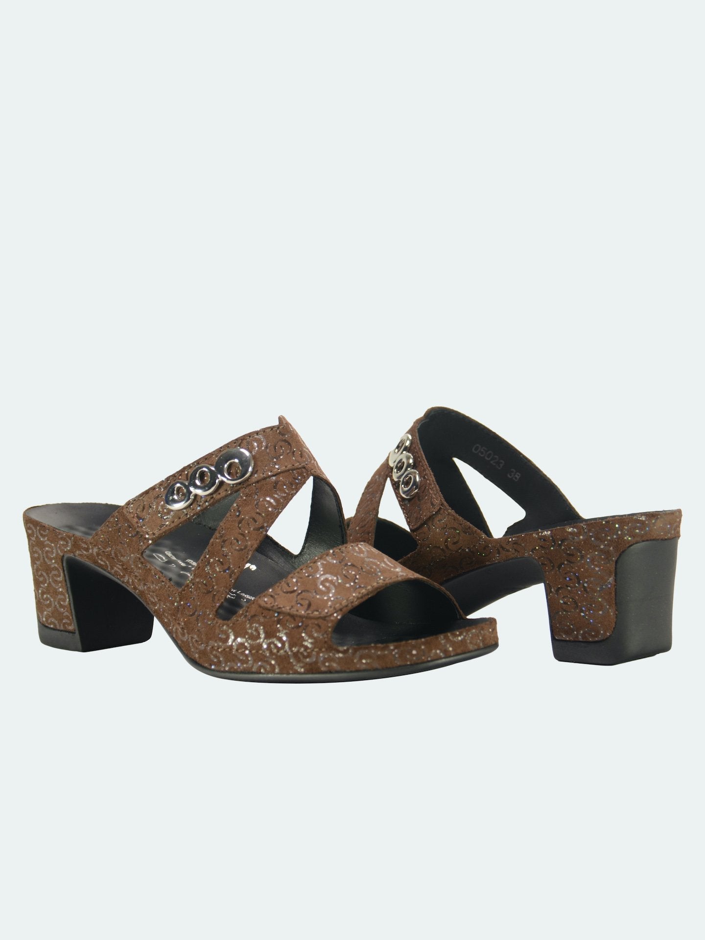 Vital Women's Heels Leather Sandals #color_Brown