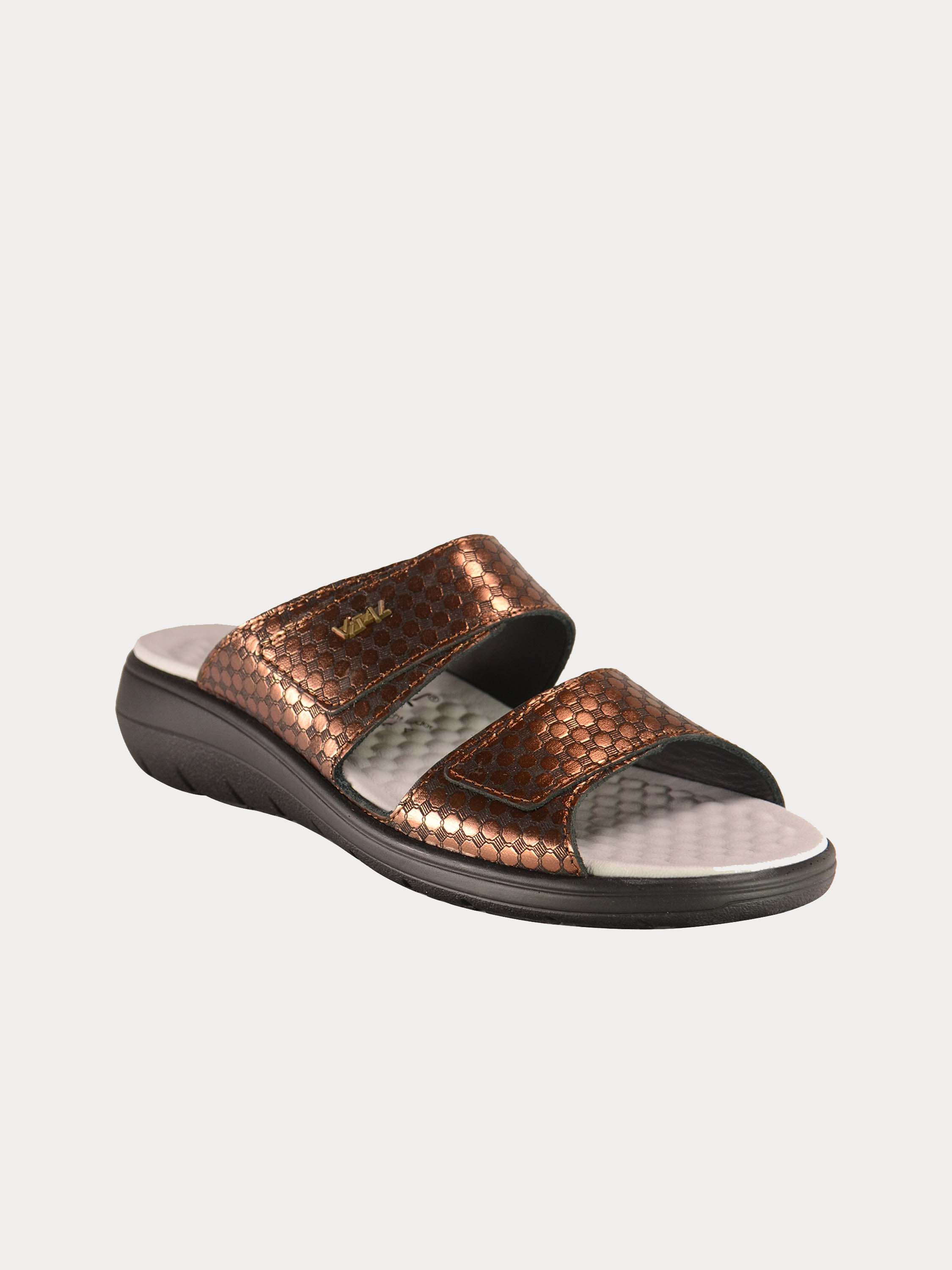 Vital Women's Hexagon Detail Sandals #color_Brown