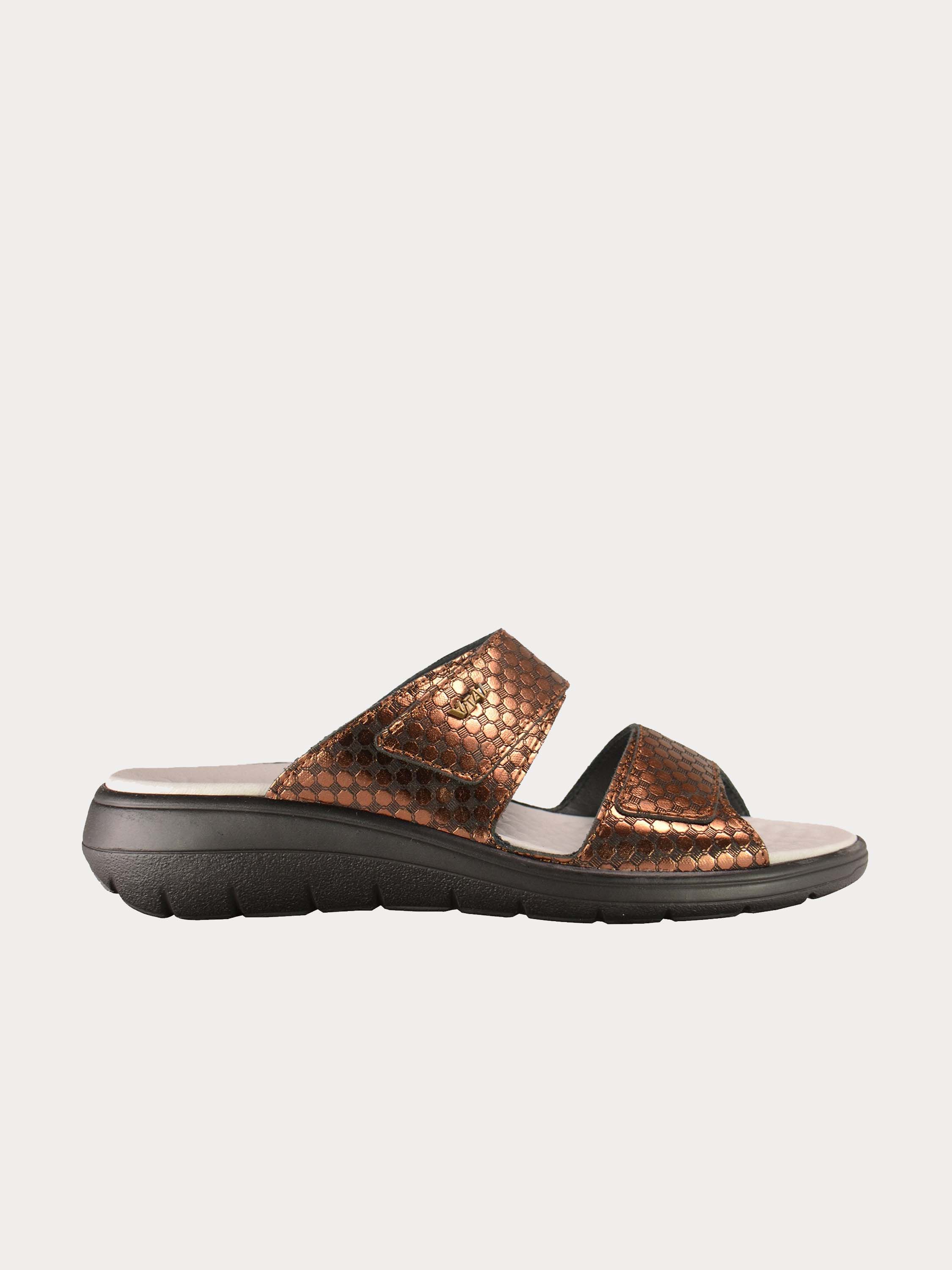 Vital Women's Hexagon Detail Sandals #color_Brown