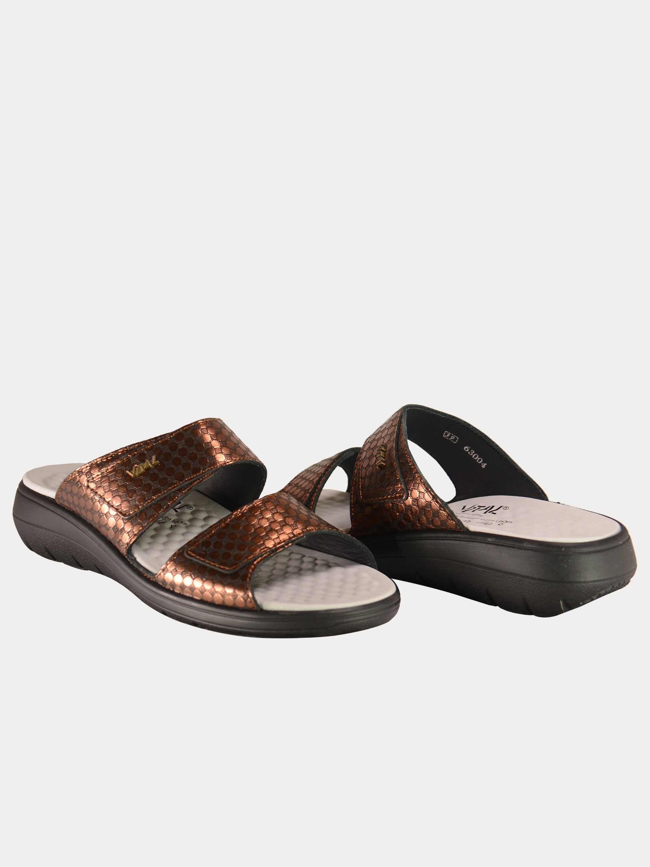 Vital Women's Hexagon Detail Sandals #color_Brown