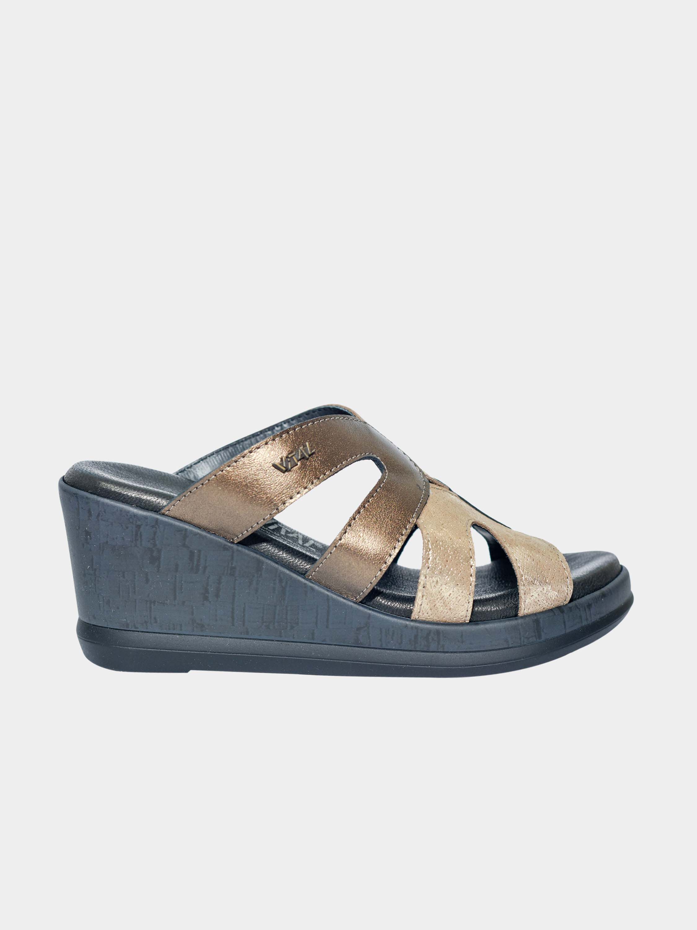 Vital Women's Patent Leather Detailed Wedges #color_Gold