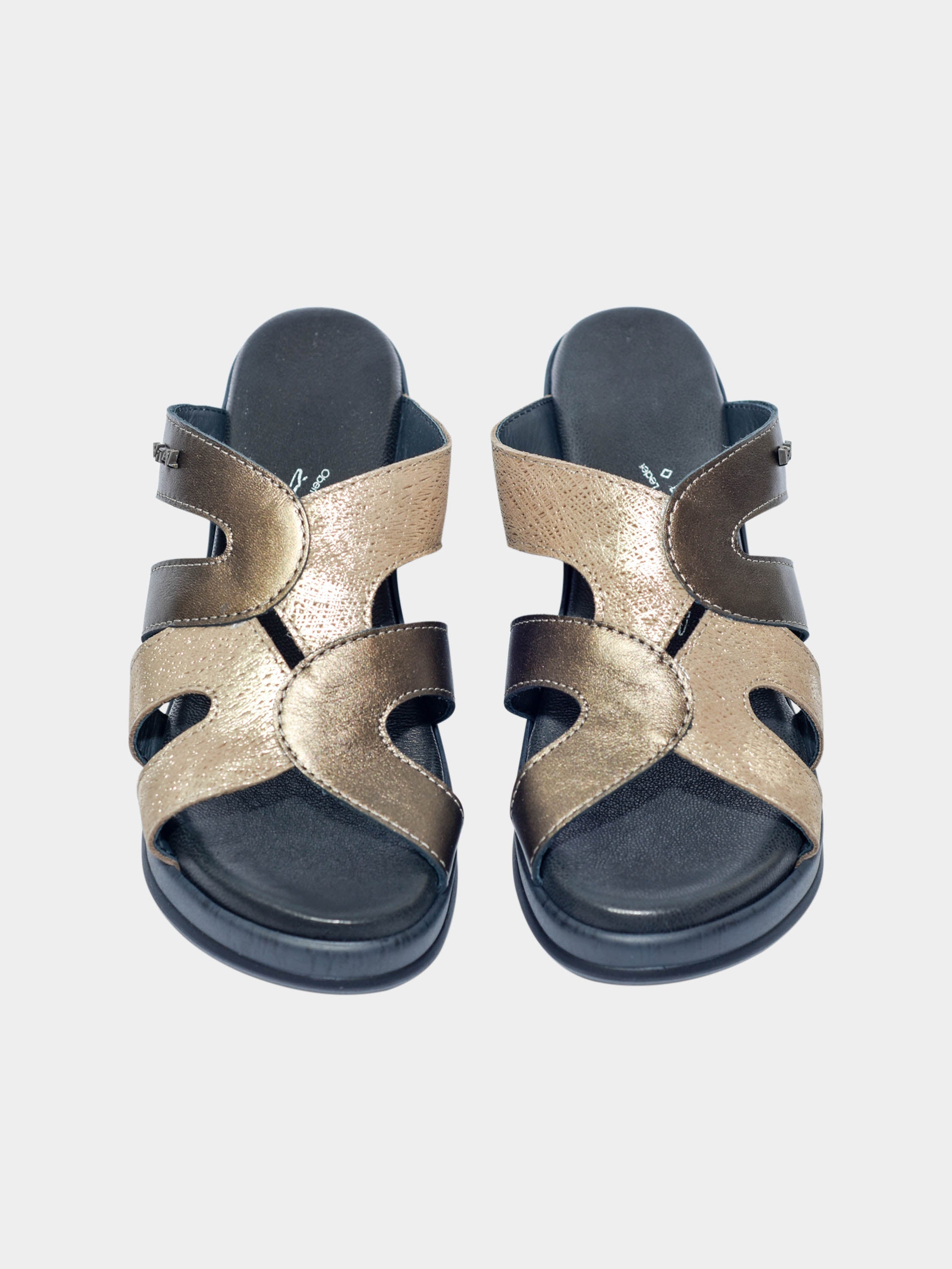 Vital Women's Patent Leather Detailed Wedges #color_Gold