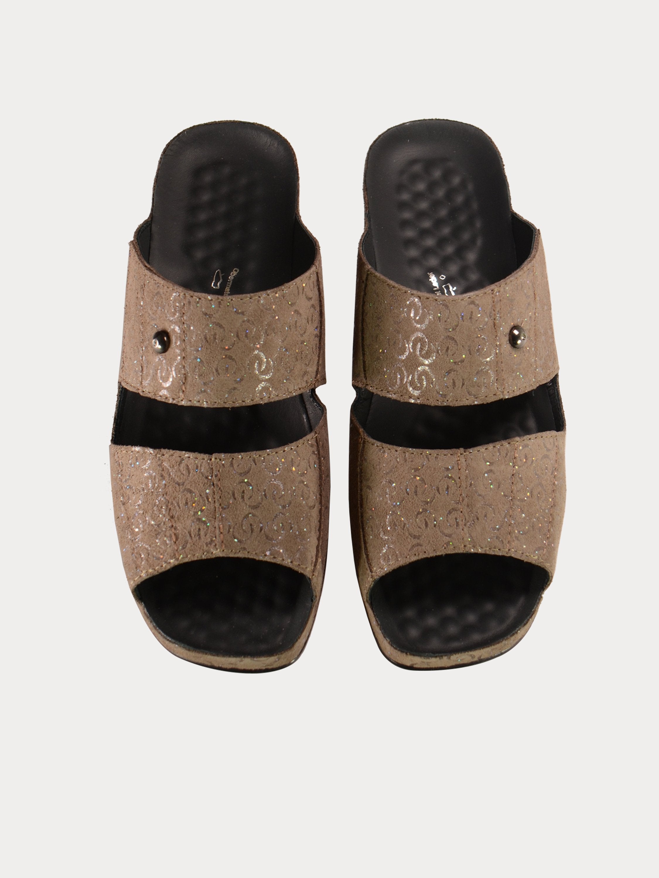Vital Women's Slider Leather Sandals #color_Beige