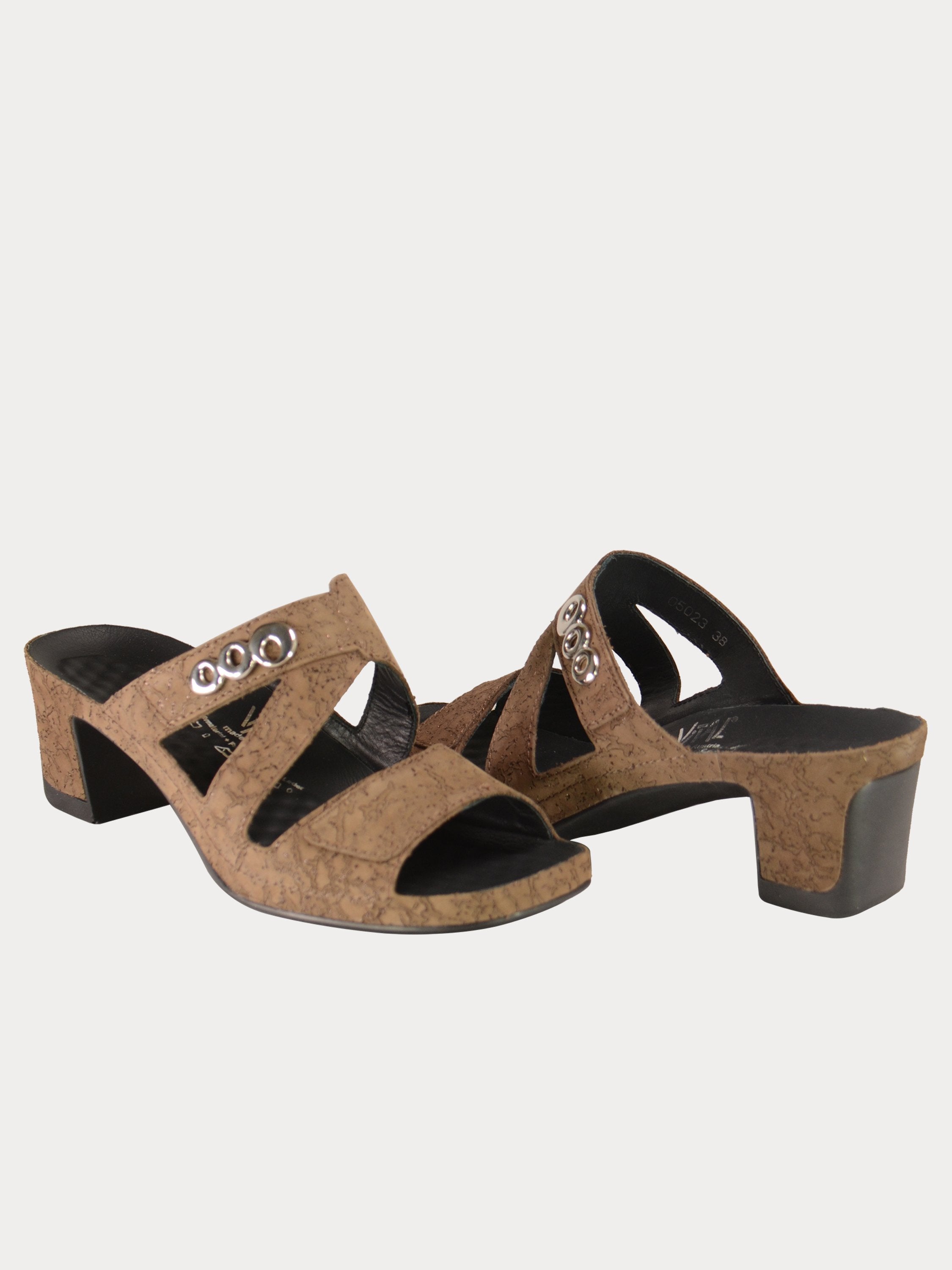 Vital Women's Suede Heeled Sandals #color_Brown