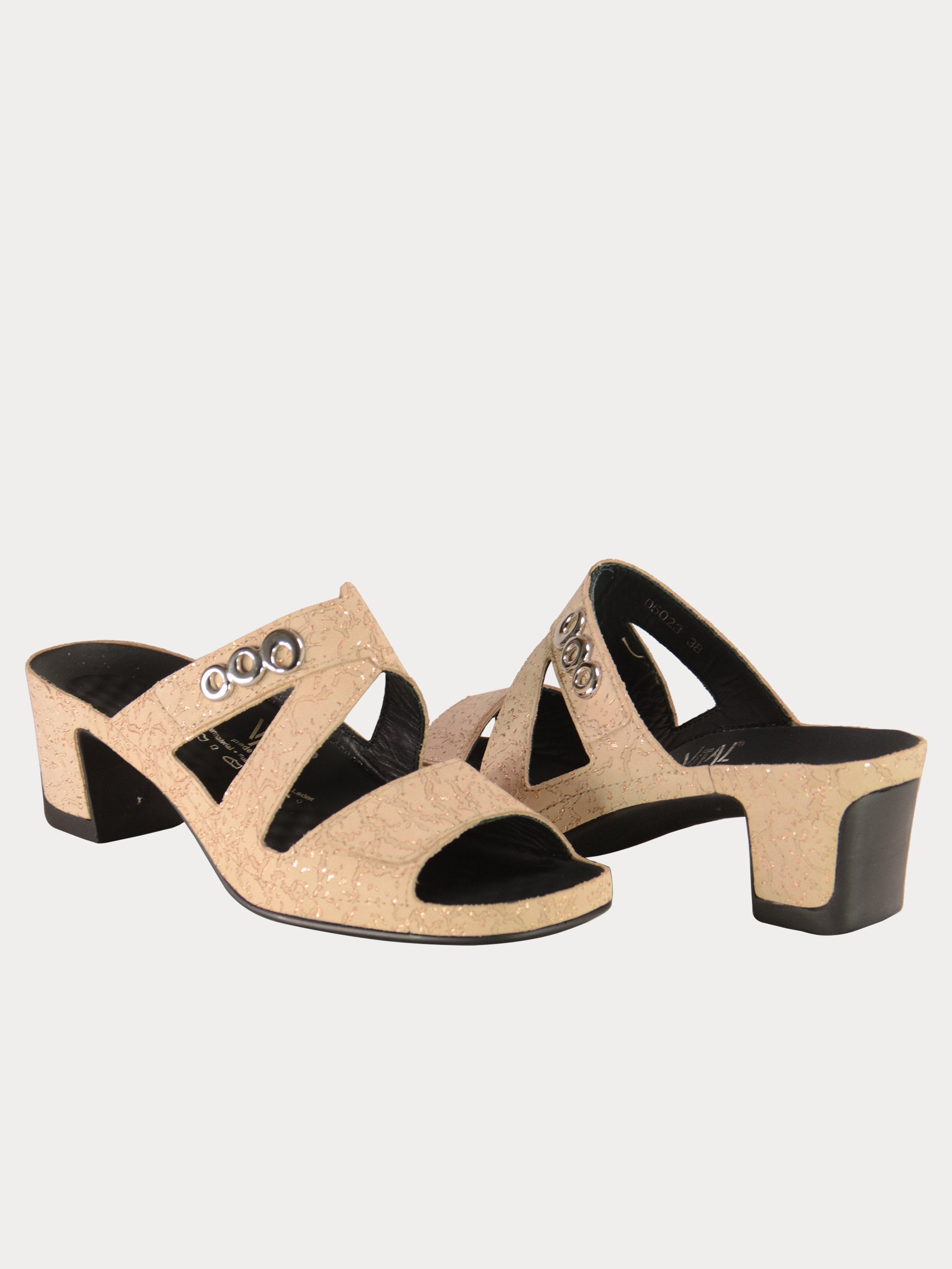 Vital Women's Suede Heeled Sandals #color_Gold