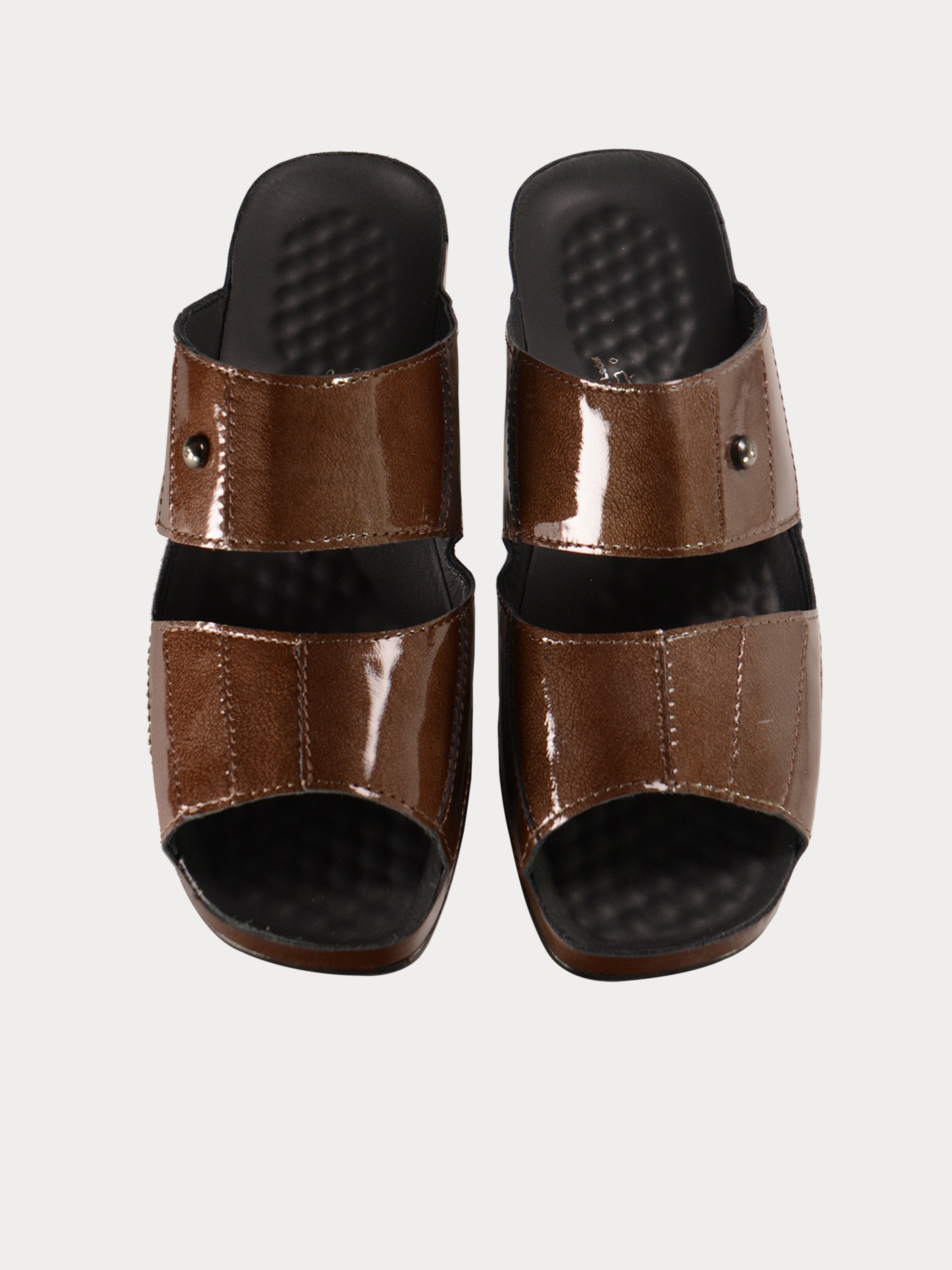 Vital Women's Women's Slider Leather Sandals #color_Brown