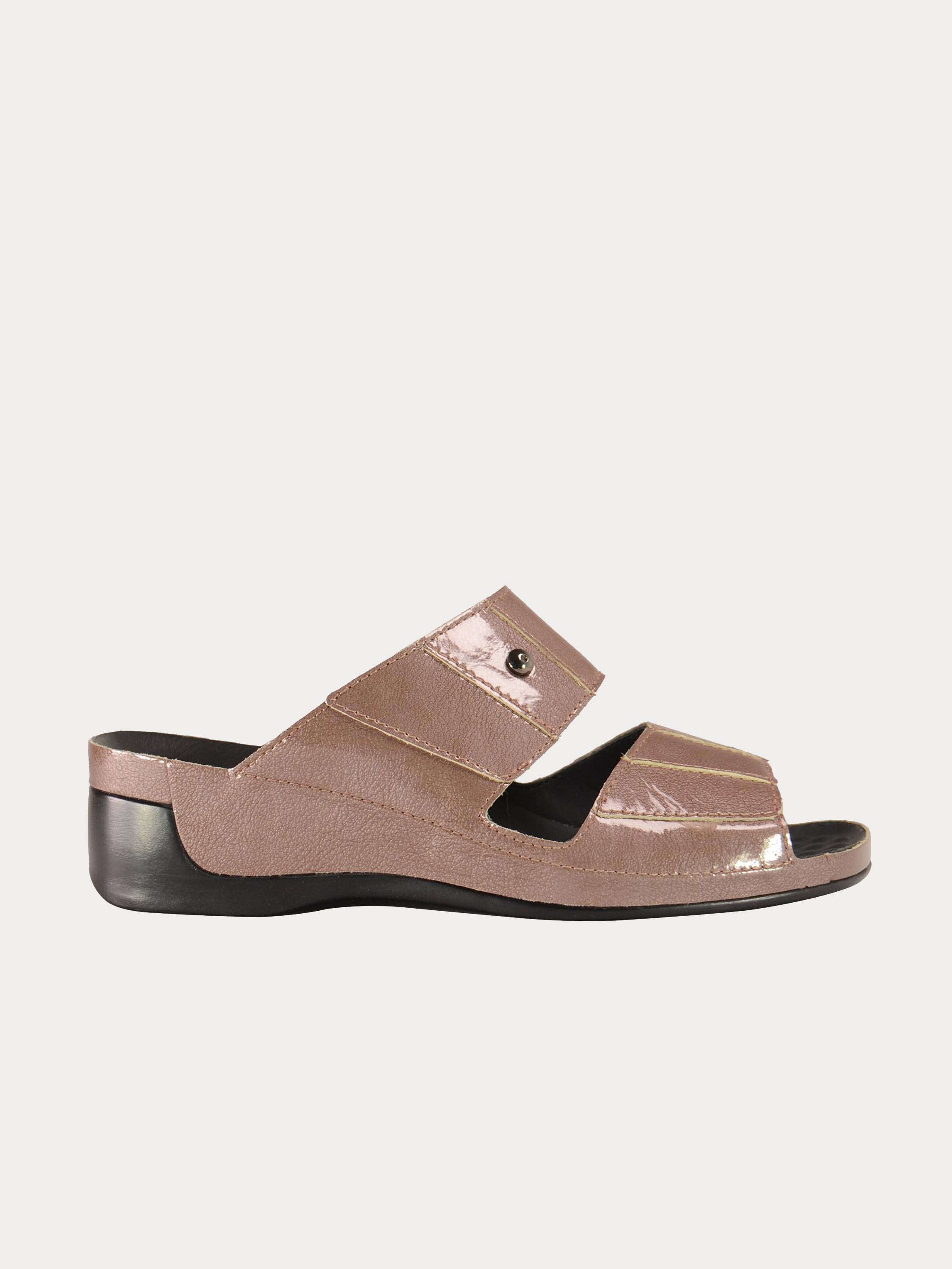 Vital Women's Women's Slider Leather Sandals #color_Beige