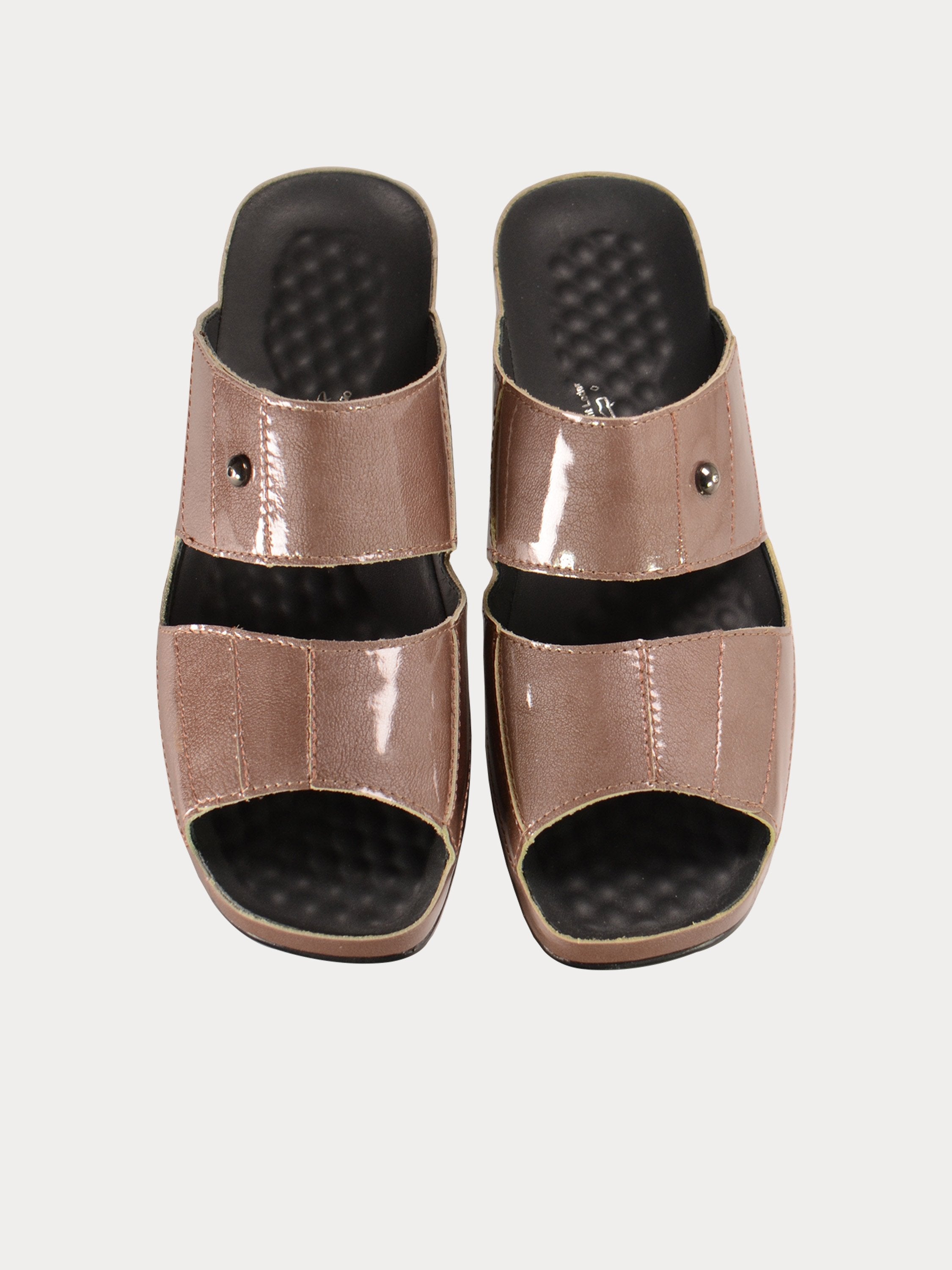 Vital Women's Women's Slider Leather Sandals #color_Beige