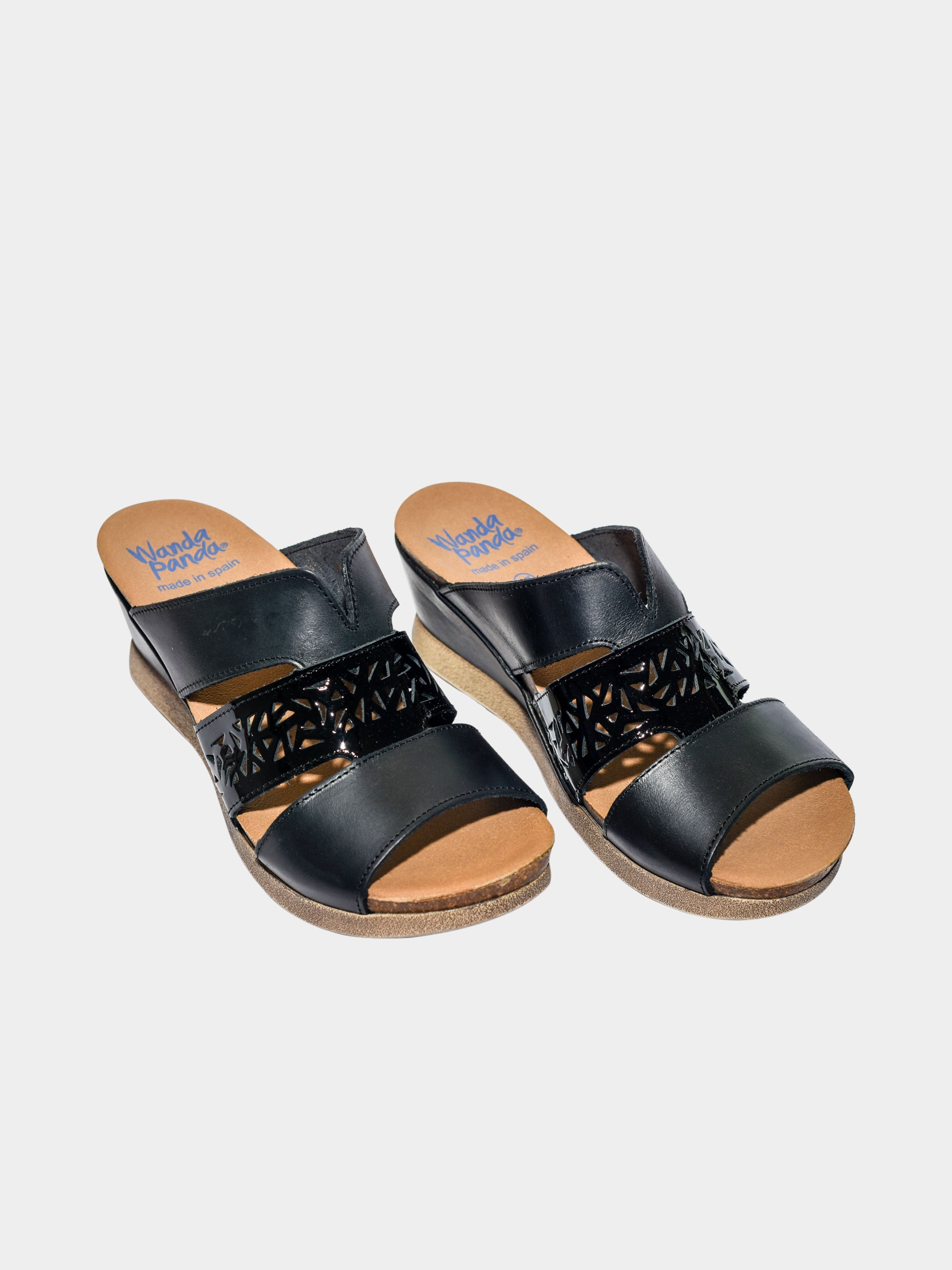 Wanda Panda Women's Magnolia Slip On Sandals #color_Black