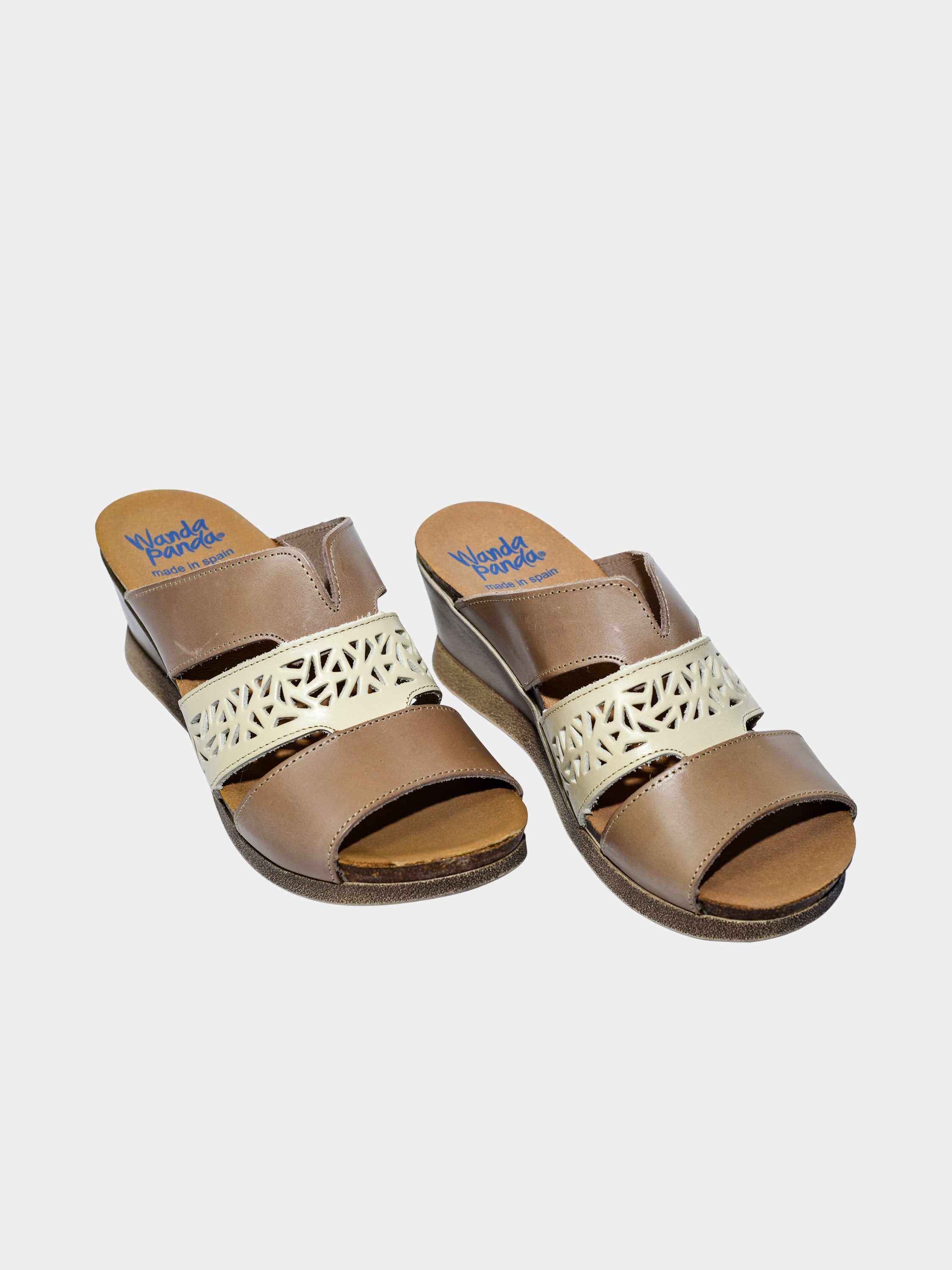 Wanda Panda Women's Magnolia Slip On Sandals #color_Beige
