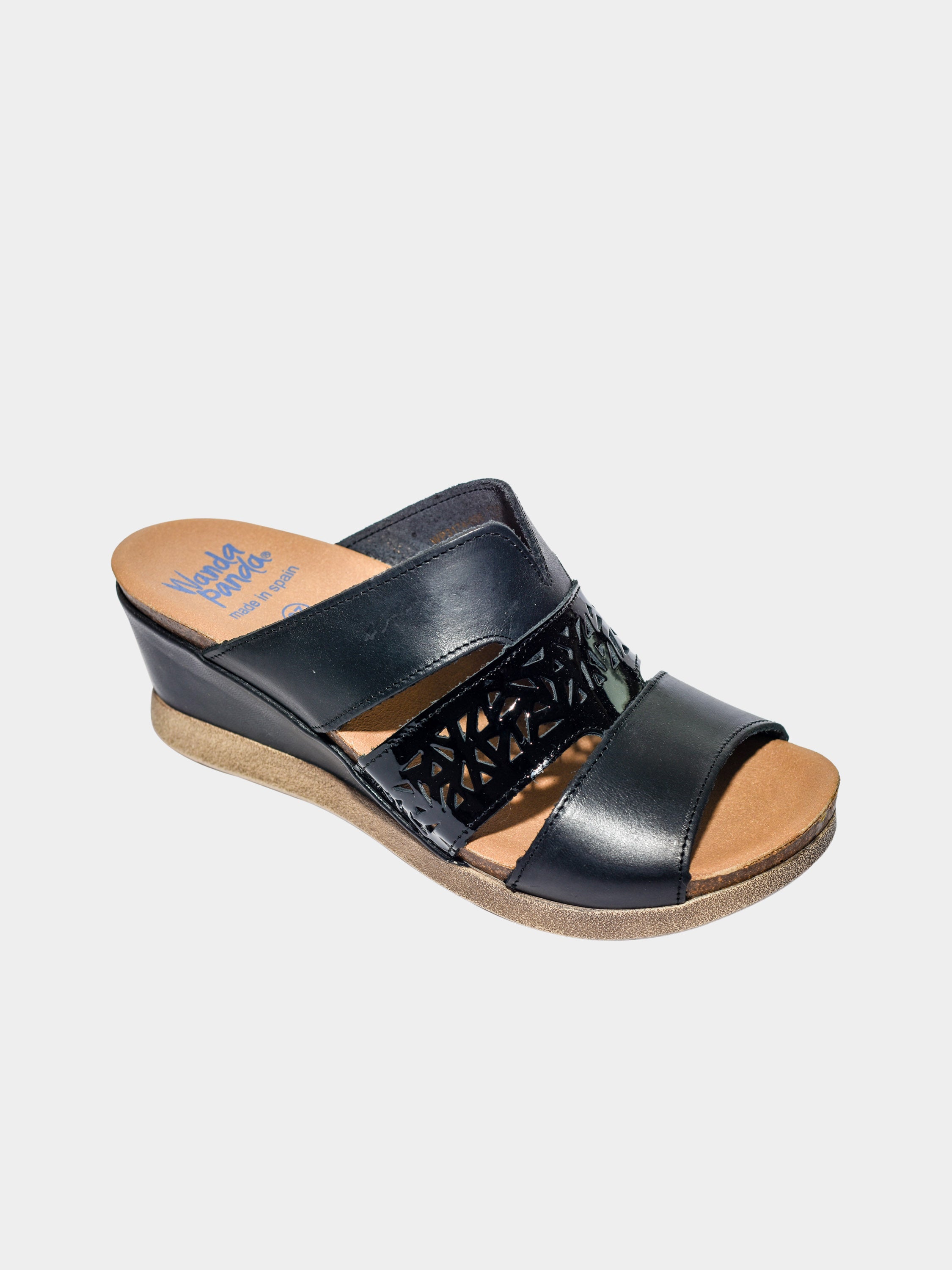 Wanda Panda Women's Magnolia Slip On Sandals #color_Black