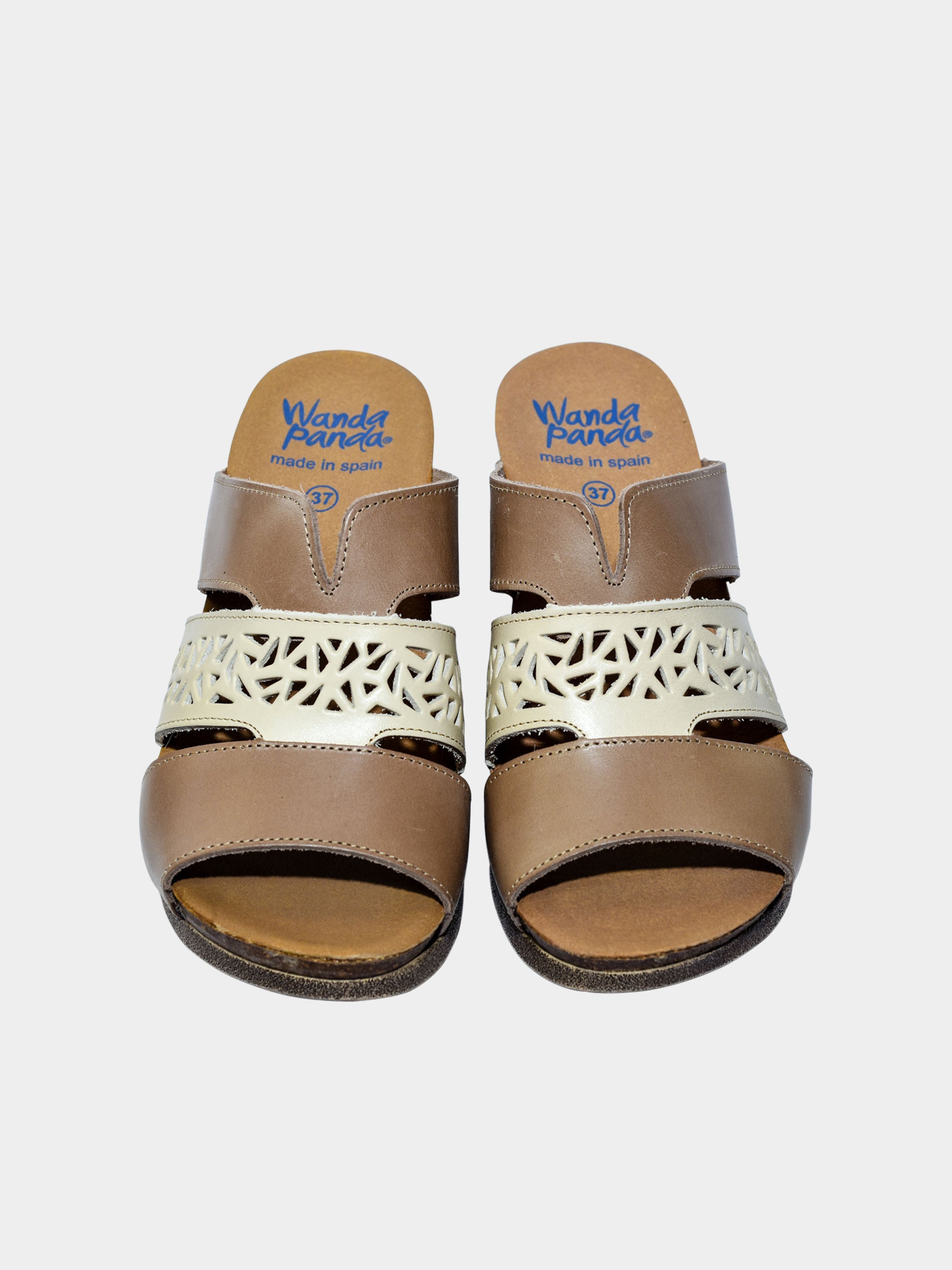 Wanda Panda Women's Magnolia Slip On Sandals #color_Beige