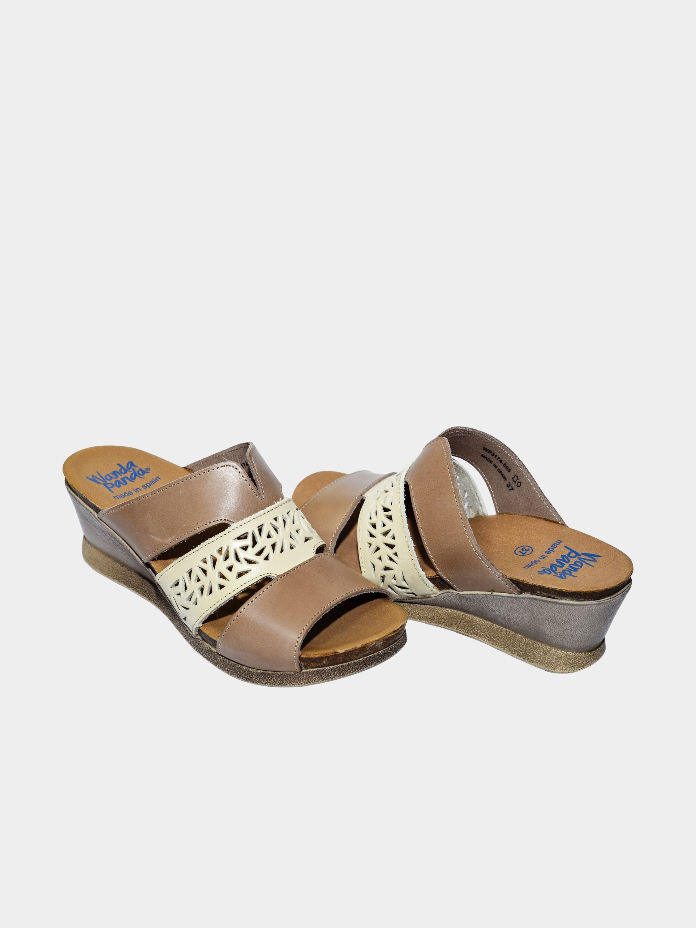 Wanda Panda Women's Magnolia Slip On Sandals #color_Beige