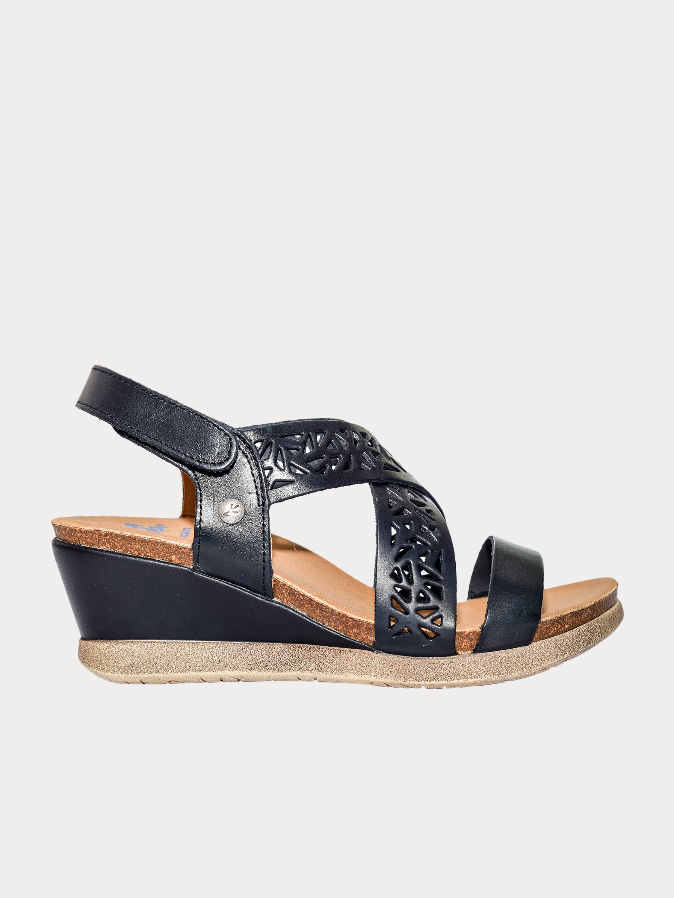 Wanda Panda Women's Manuela Back Strap Sandals #color_Black