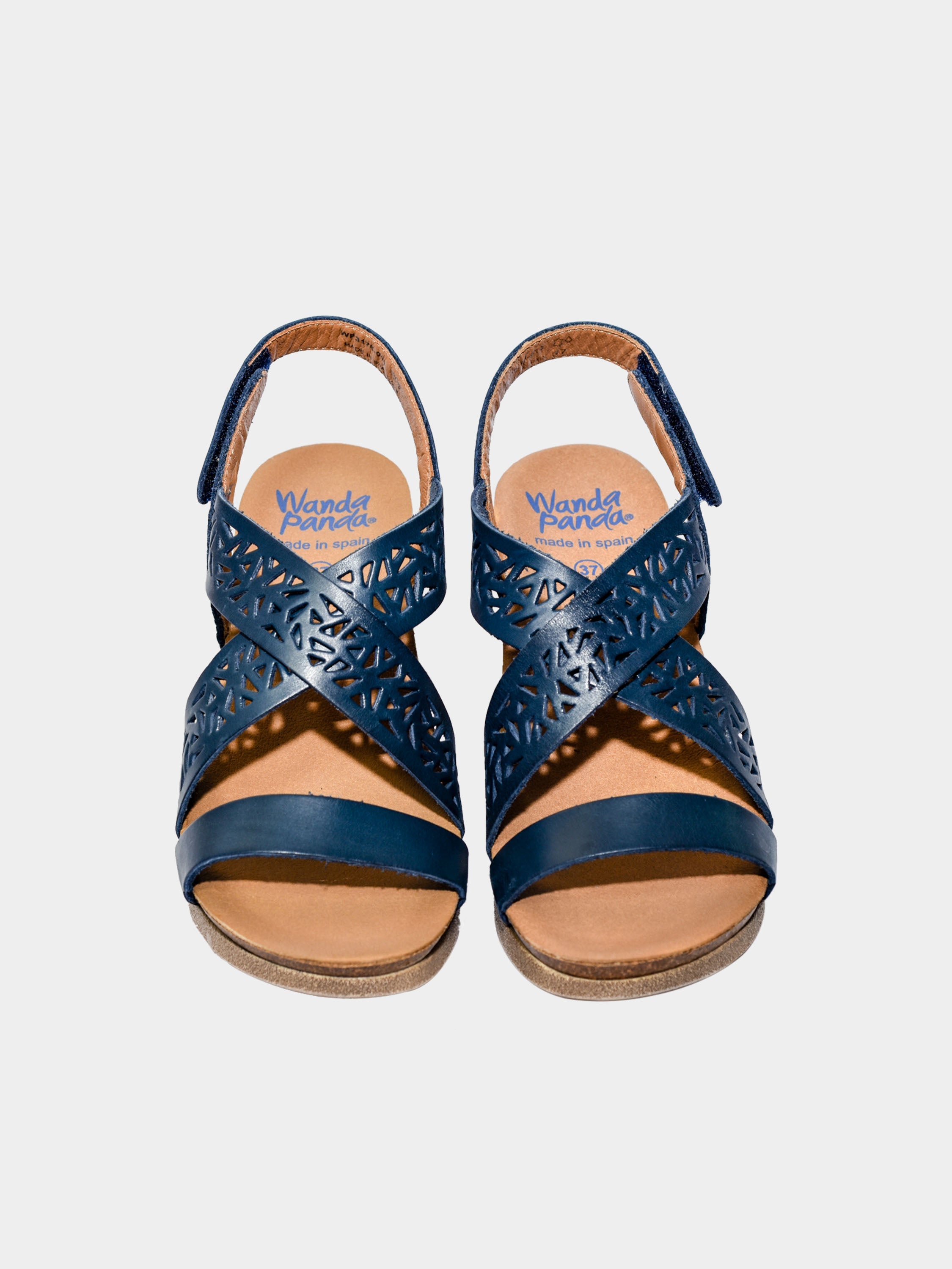 Wanda Panda Women's Manuela Back Strap Sandals #color_Navy