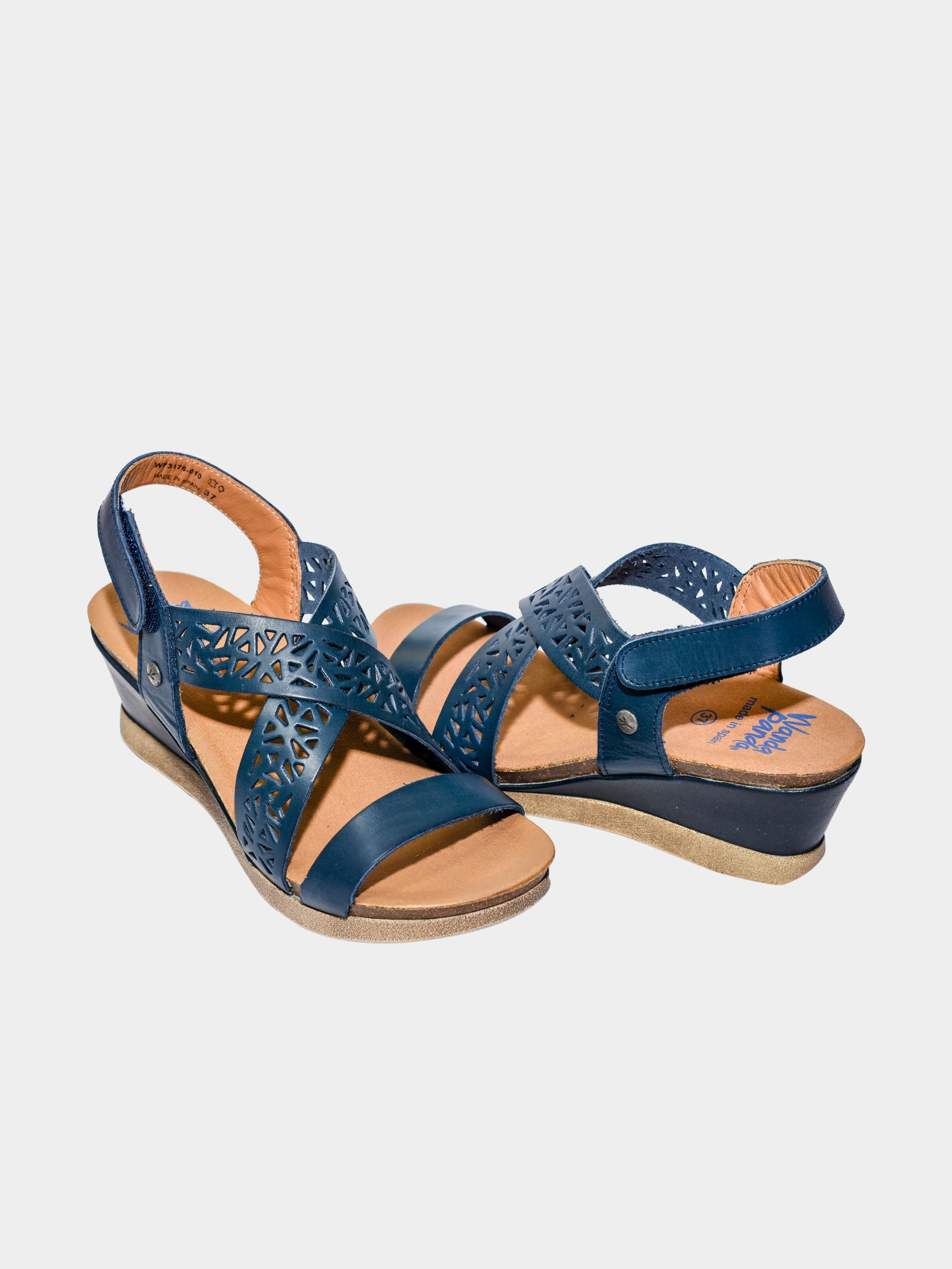 Wanda Panda Women's Manuela Back Strap Sandals #color_Navy