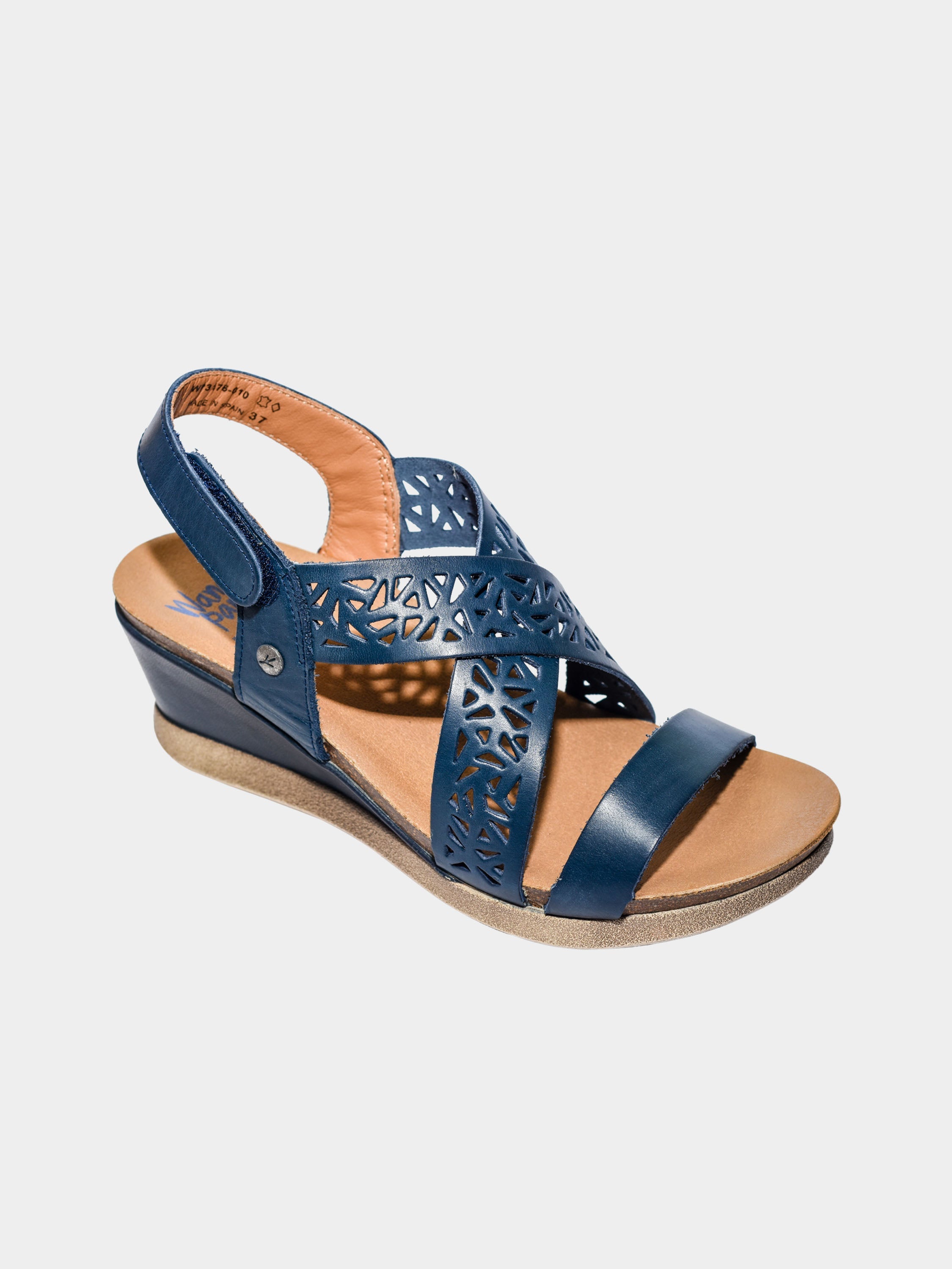 Wanda Panda Women's Manuela Back Strap Sandals #color_Navy