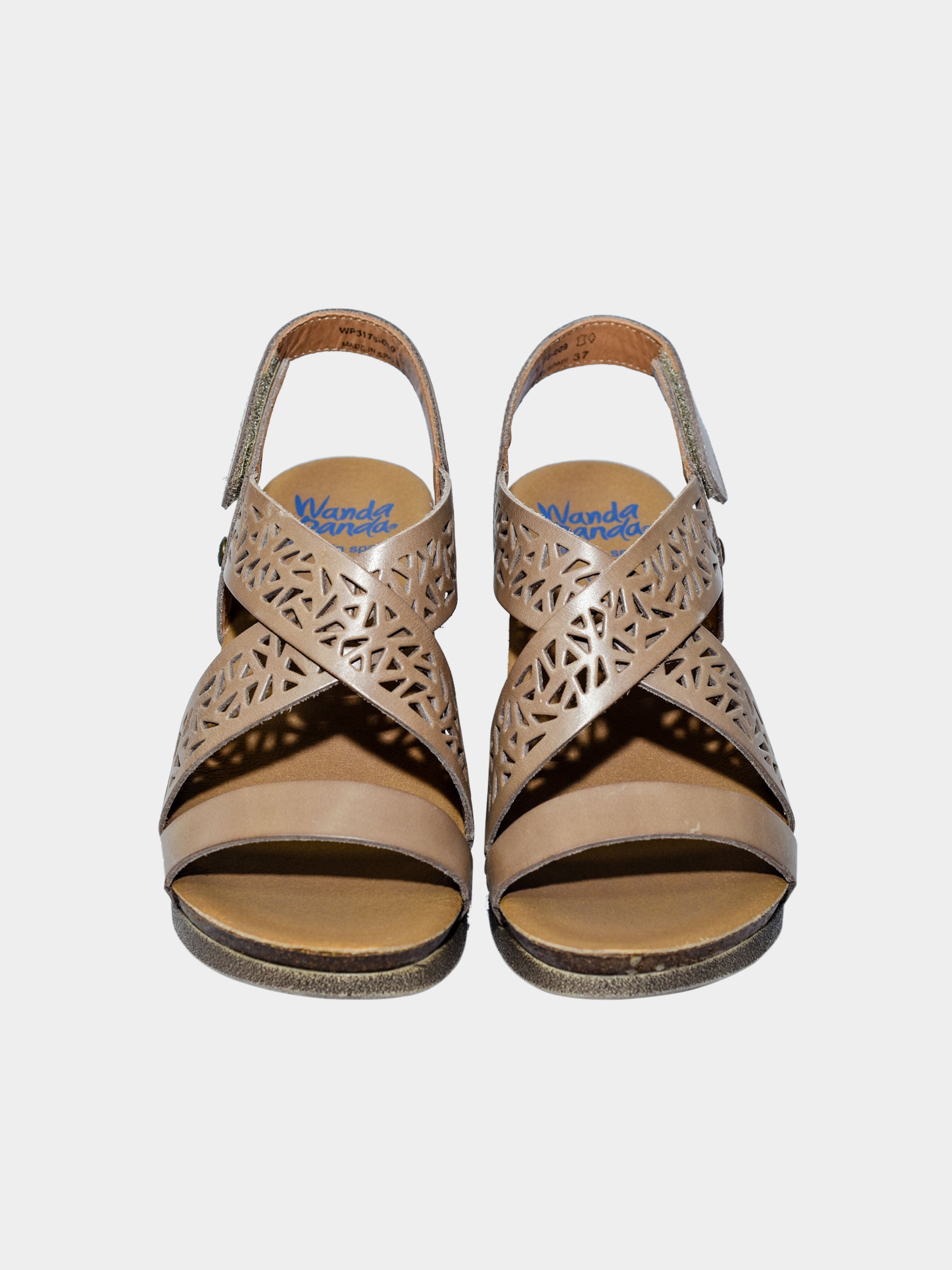 Wanda Panda Women's Manuela Back Strap Sandals #color_Beige