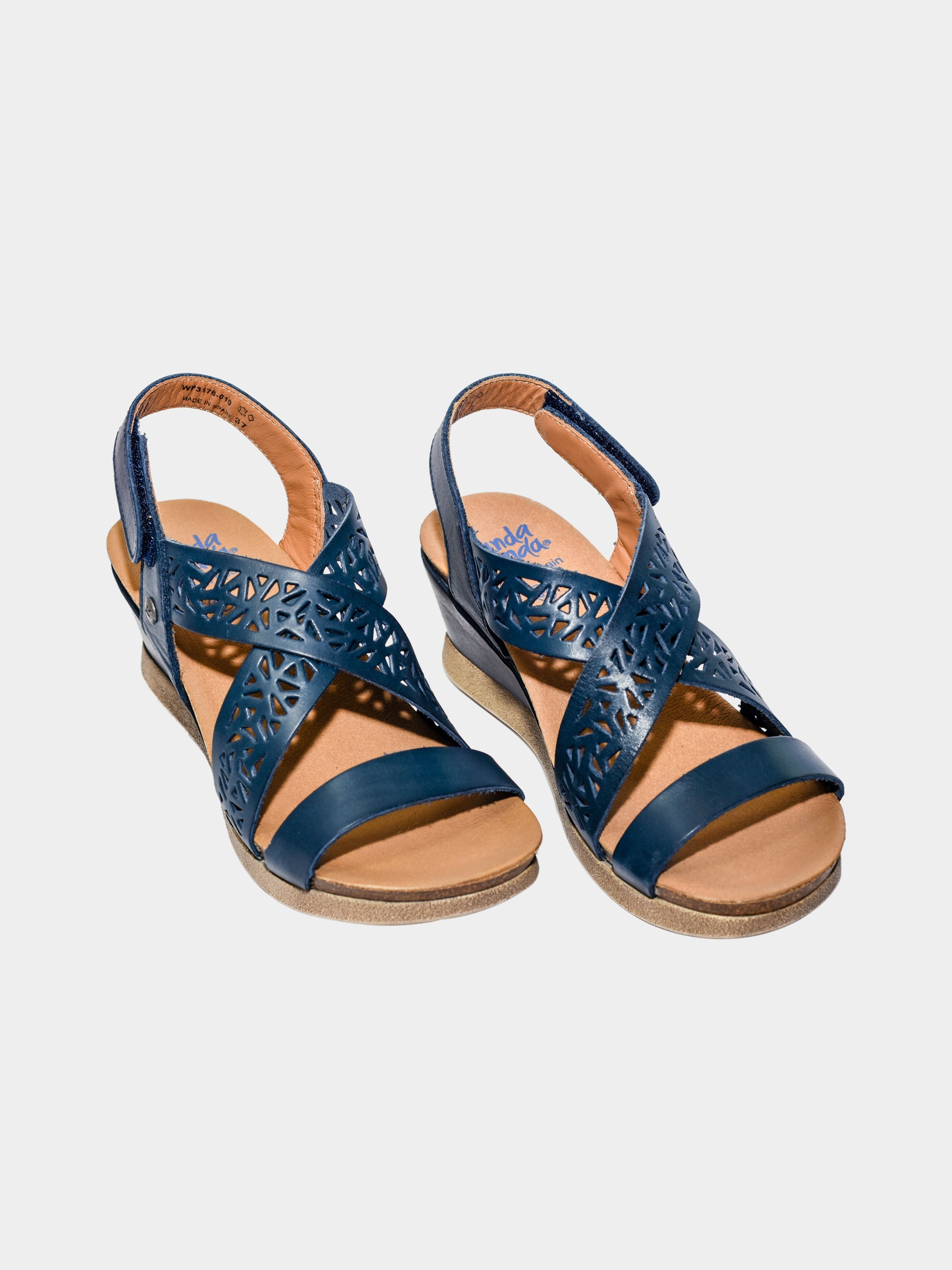 Wanda Panda Women's Manuela Back Strap Sandals #color_Navy