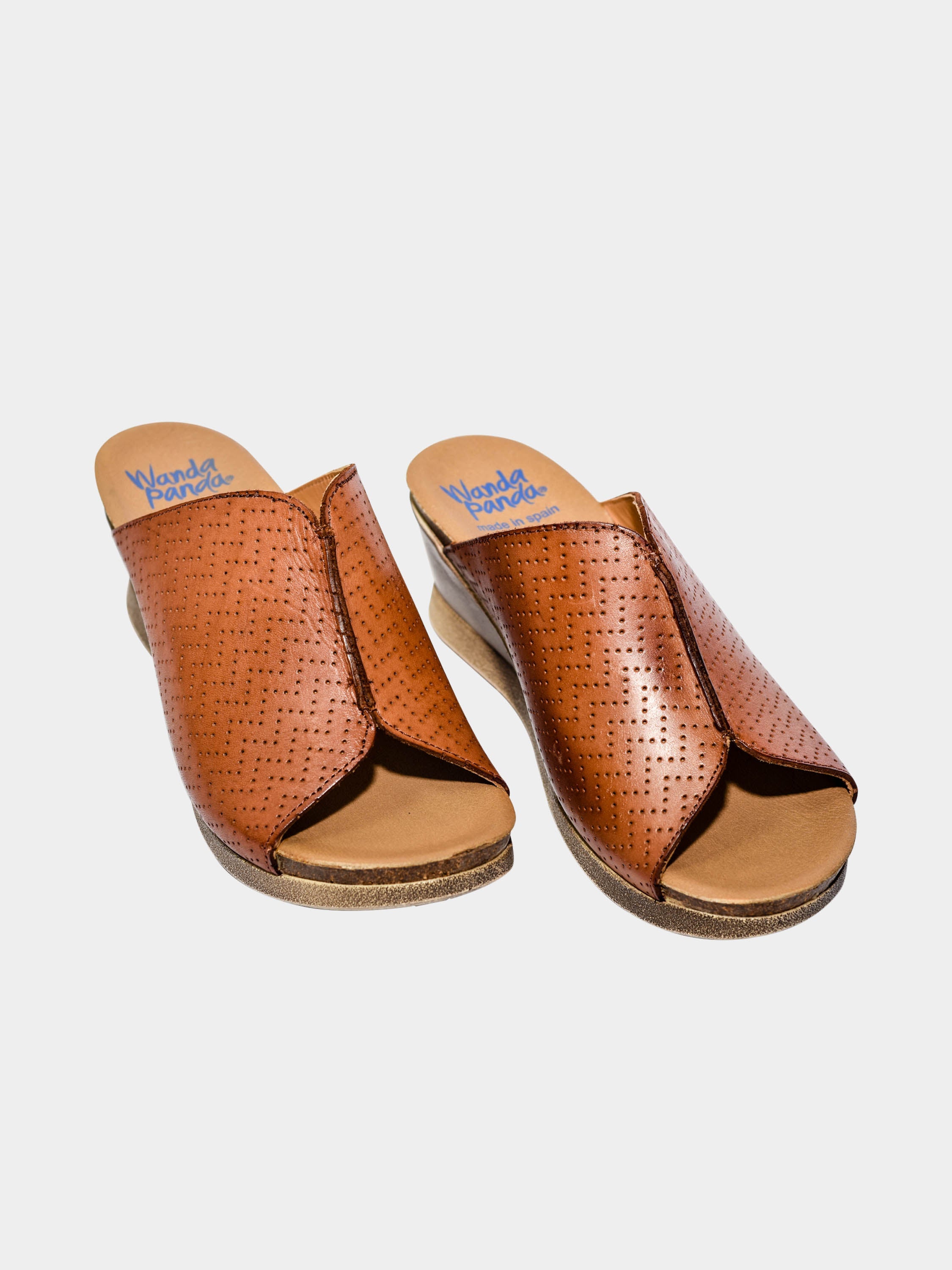 Wanda Panda Women's Megan Wedge Sandals #color_Brown