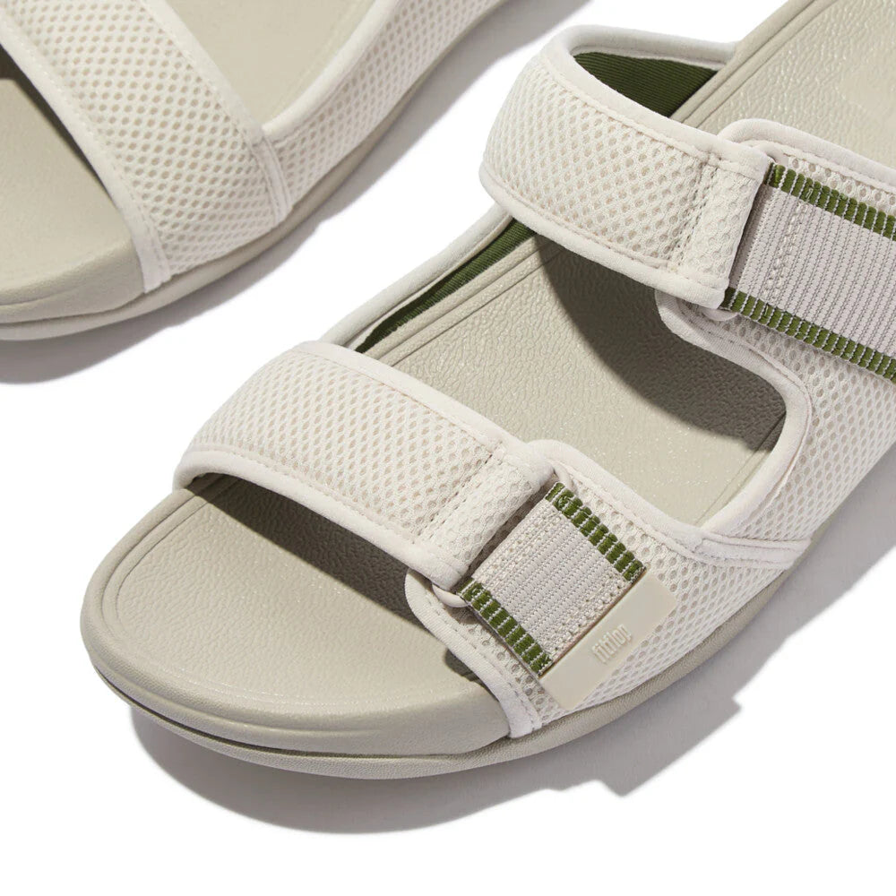 Fitflop Gogh Moc Adjustable Water-Resistant Mesh Sliders #color_Gray