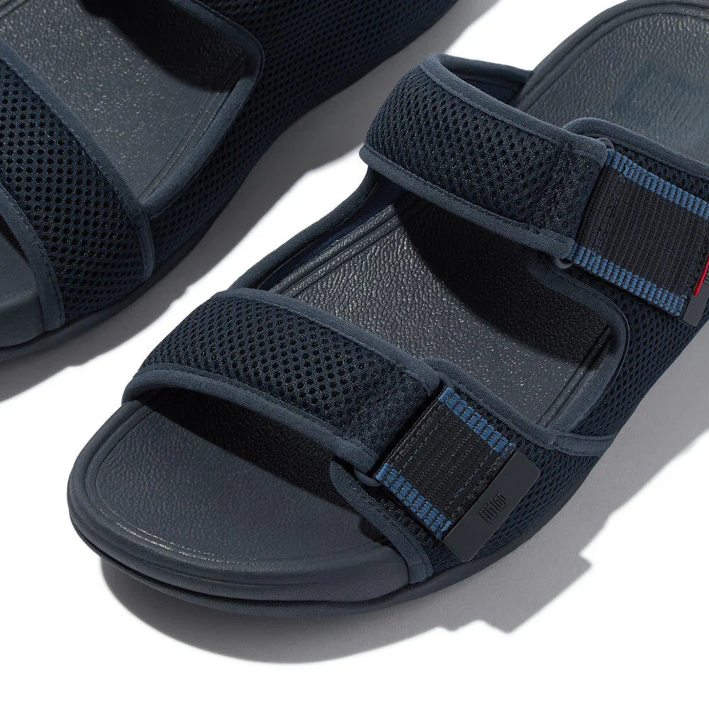 Fitflop Gogh Moc Adjustable Water-Resistant Mesh sliders #color_Navy
