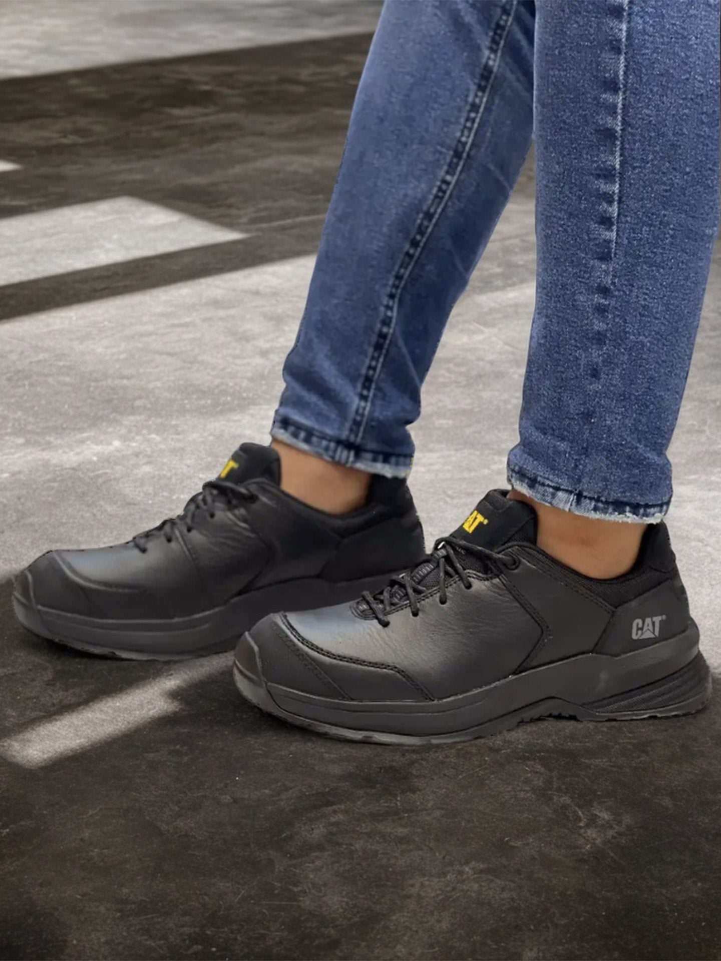 Caterpillar Men's Streamline 2.0 Leather Composite Toe Work Shoe #color_Black