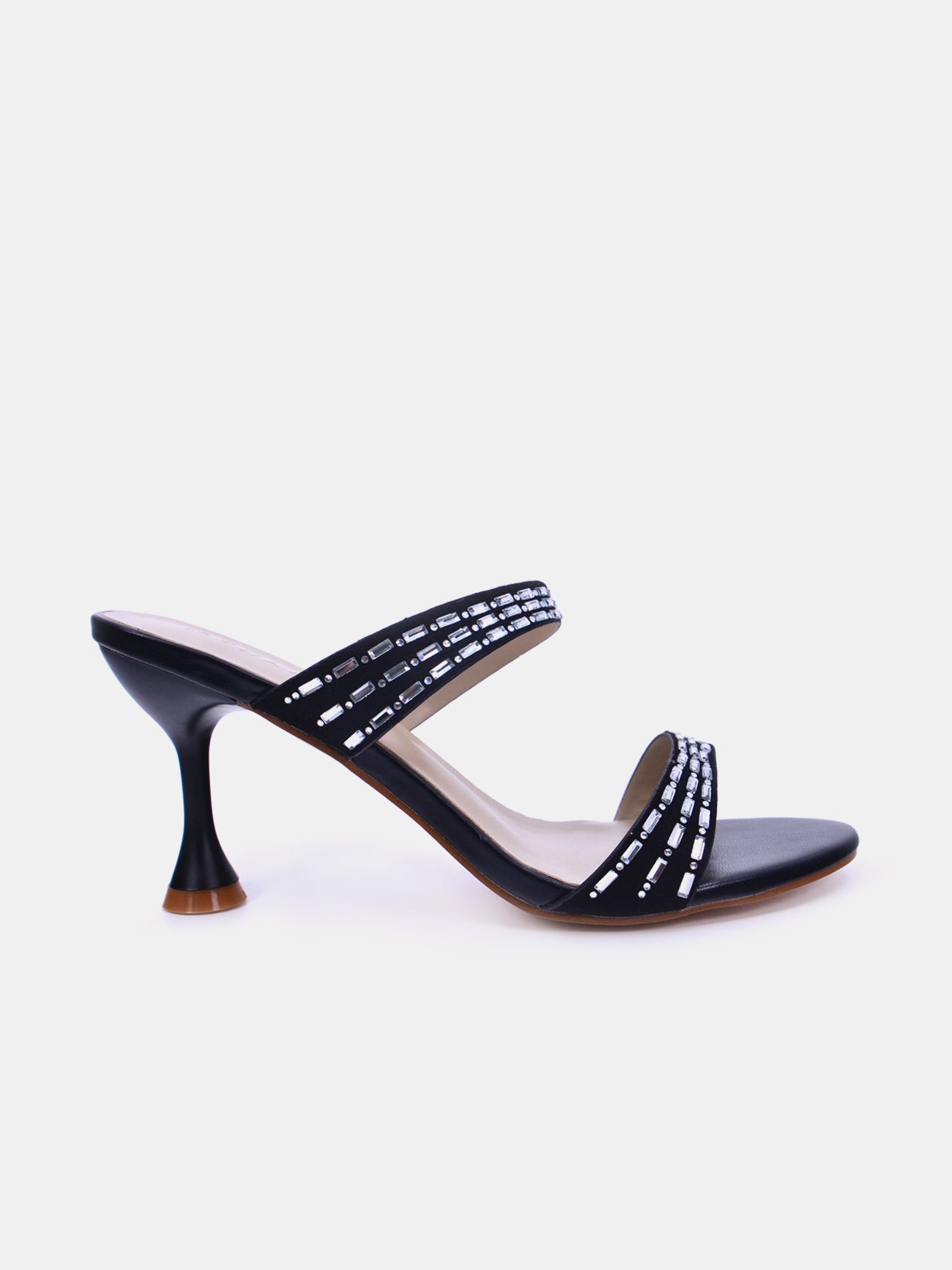 Mynaal Triselle Women's Kitten Heel Sandals #color_Black