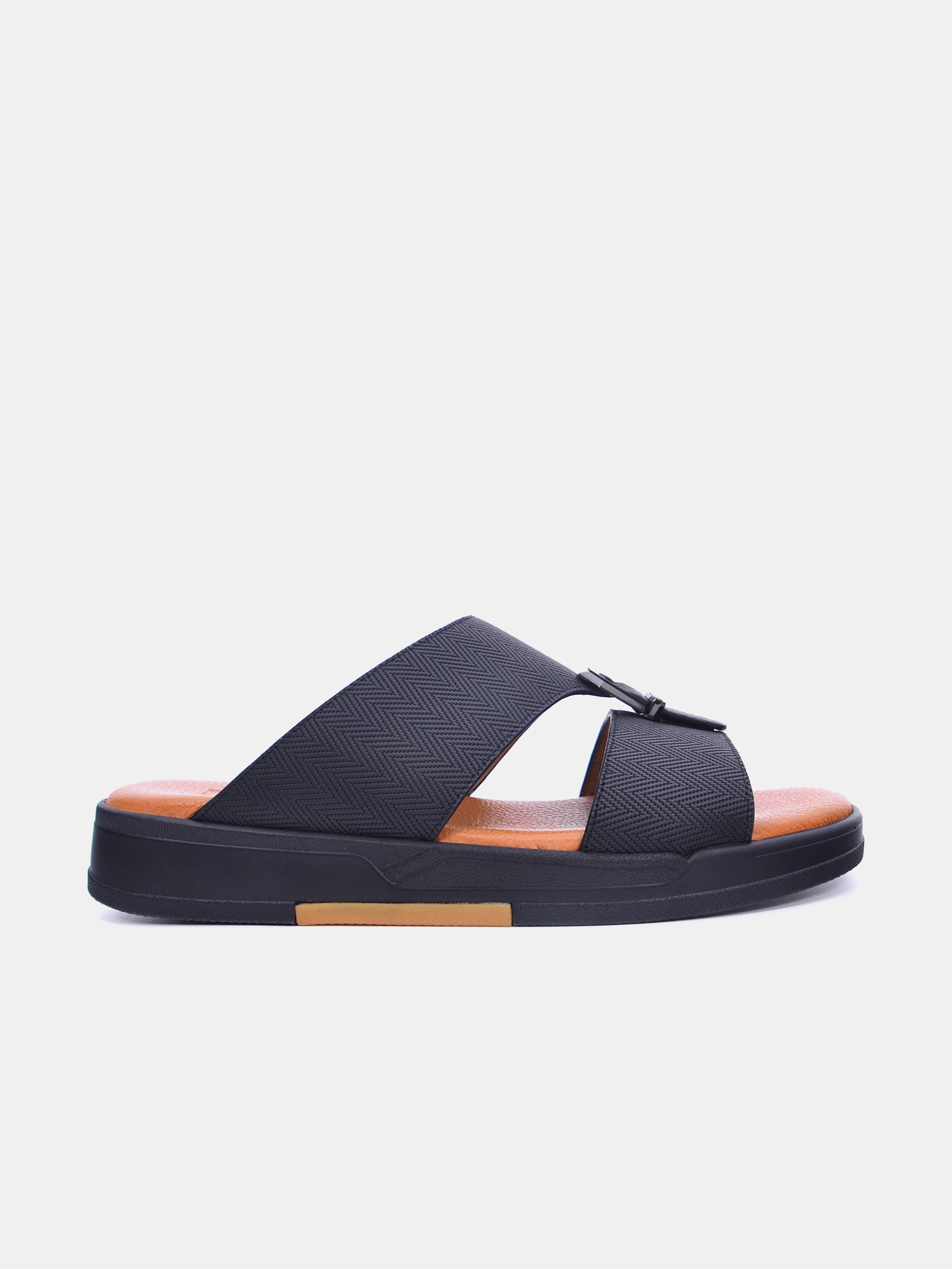 Barjeel Uno MSA124 Men Arabic Sandals #color_Black