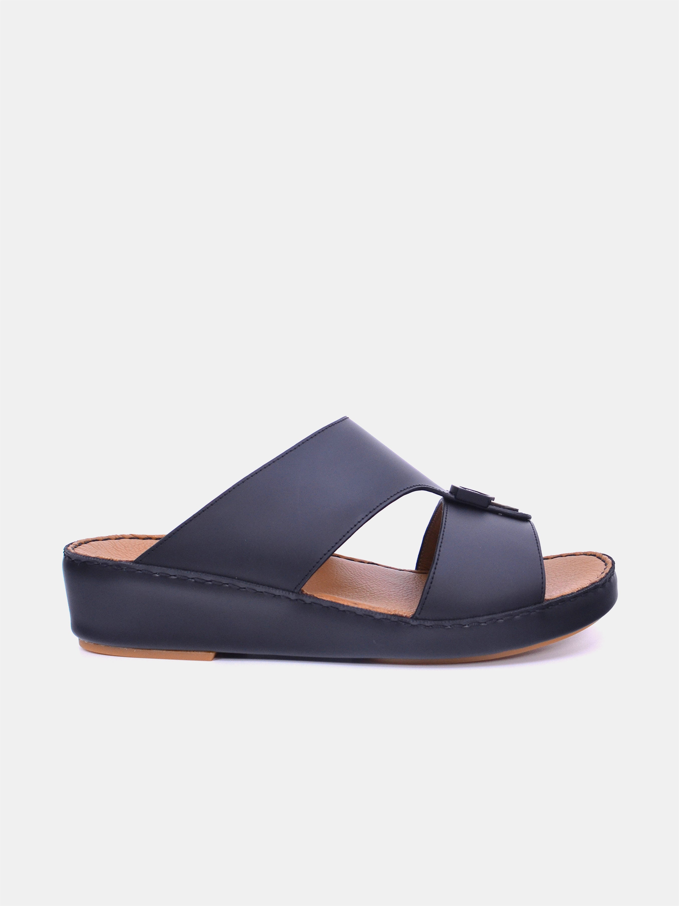 Barjeel Uno BS37 Men's Arabic Sandals #color_Black