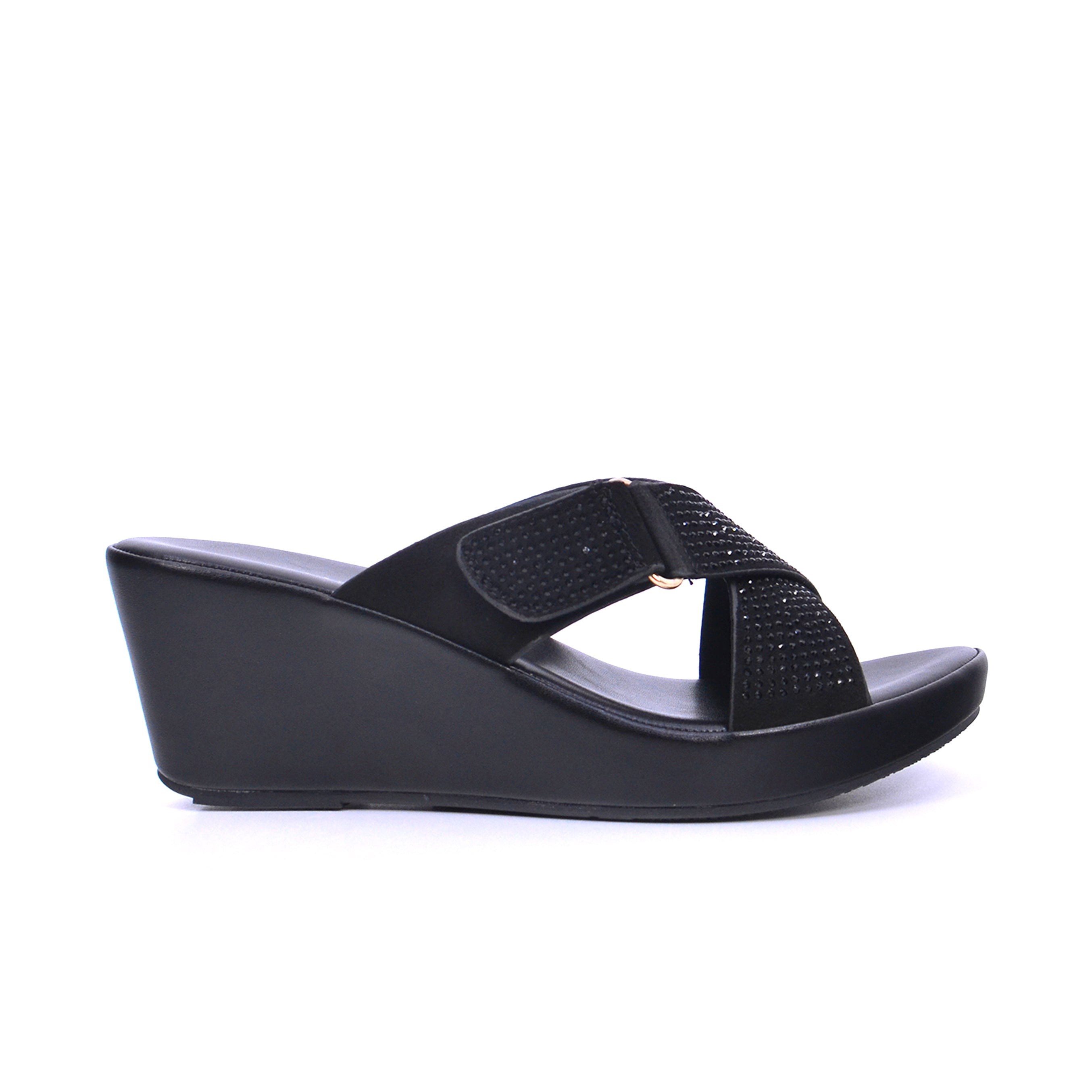 Mynaal 314Zd142 Women's Wedge Sandal #color_Black